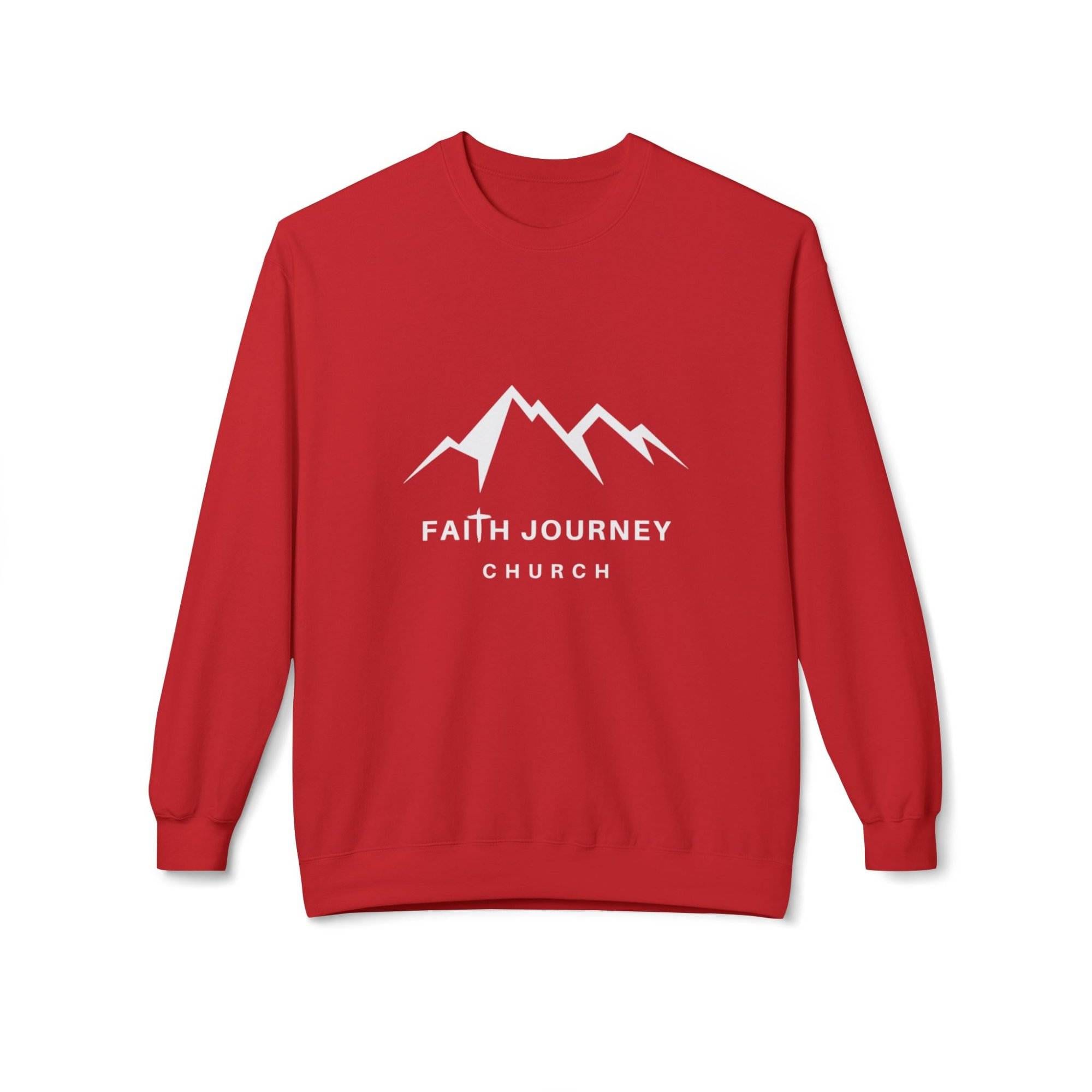 Faith Journey Church Fleece Crewneck Sweatshirt | Unisex, Cozy Layer, Church Apparel - Image 12