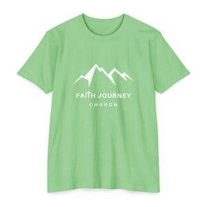 Faith Journey Church Premium T-Shirt, Motivational Tee, Unisex Graphic Shirt, Adventure Shirt 60% Poly – 40% Cotton