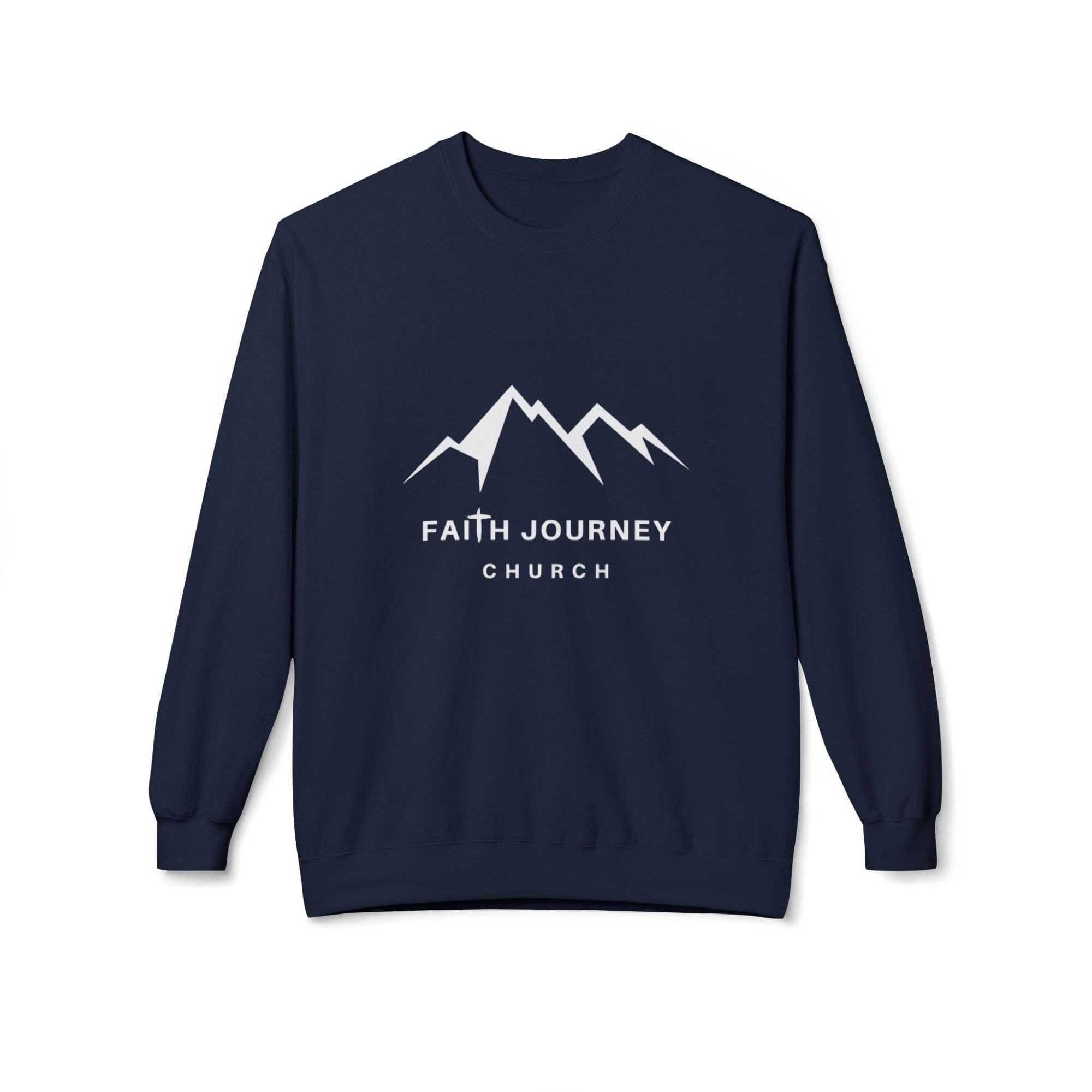 Faith Journey Church Fleece Crewneck Sweatshirt | Unisex, Cozy Layer, Church Apparel - Image 9