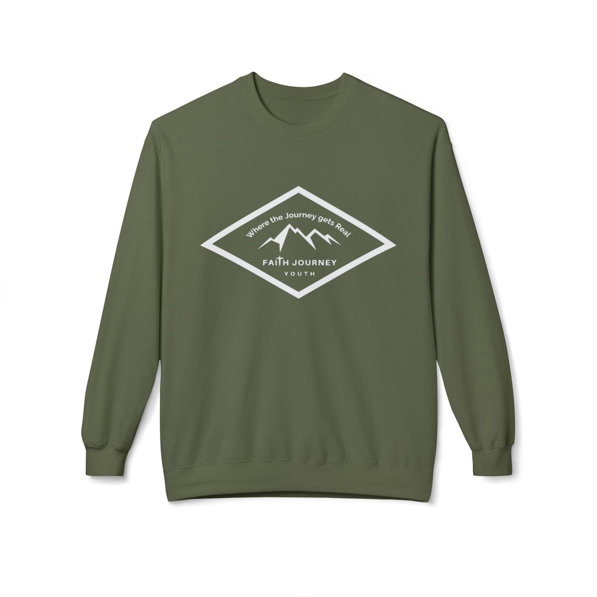 Faith Journey Youth Fleece Crewneck Sweatshirt | Unisex, Cozy Layer, Church Apparel - Image 4