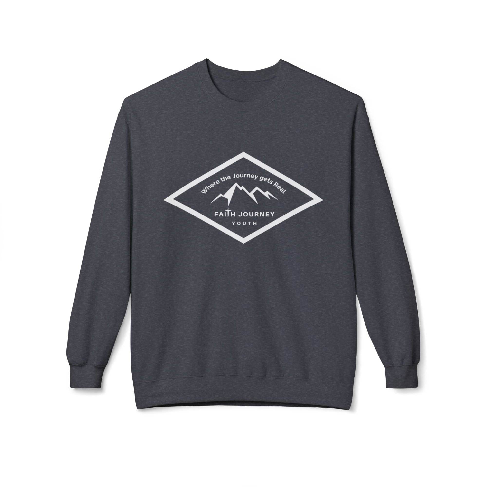 Faith Journey Youth Fleece Crewneck Sweatshirt | Unisex, Cozy Layer, Church Apparel - Image 5