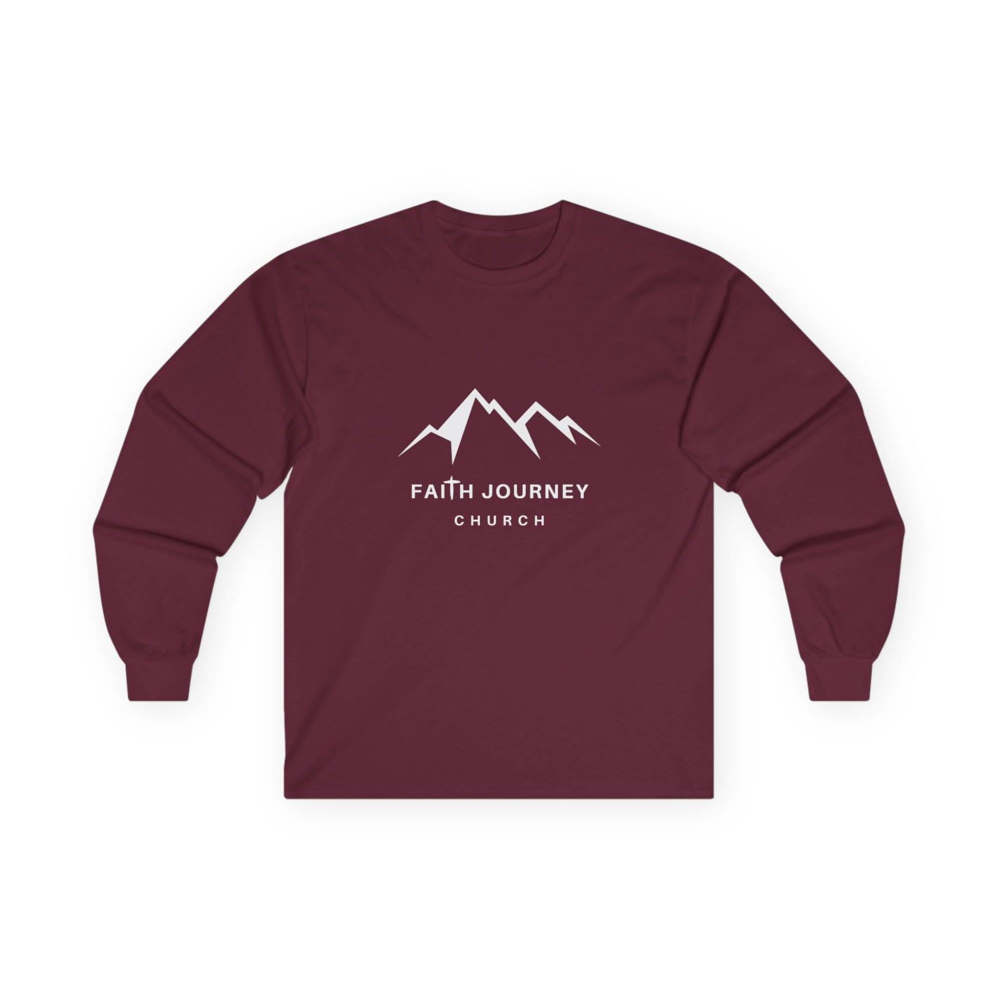 Faith Journey Church Long Sleeve Tee, Inspirational Apparel, Church Event Wear, Casual Faith Clothing - Image 4