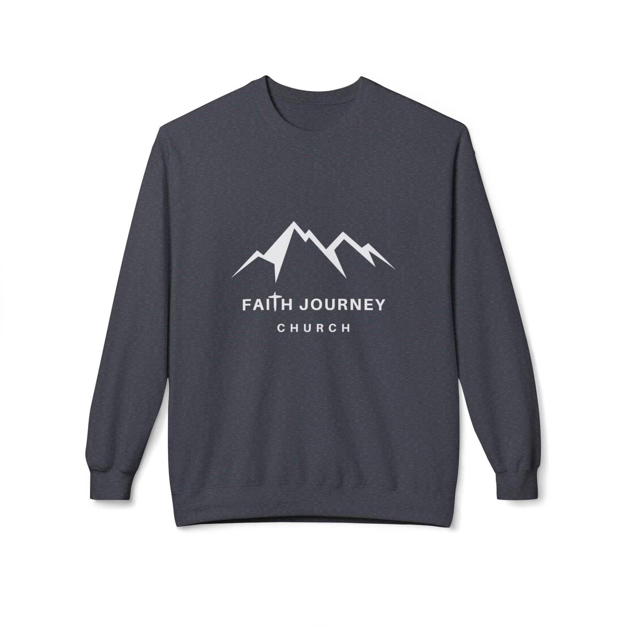 Faith Journey Church Fleece Crewneck Sweatshirt | Unisex, Cozy Layer, Church Apparel - Image 5