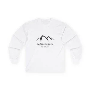 Faith Journey Church Long Sleeve Tee, Inspirational Apparel, Church Event Wear, Casual Faith Clothing