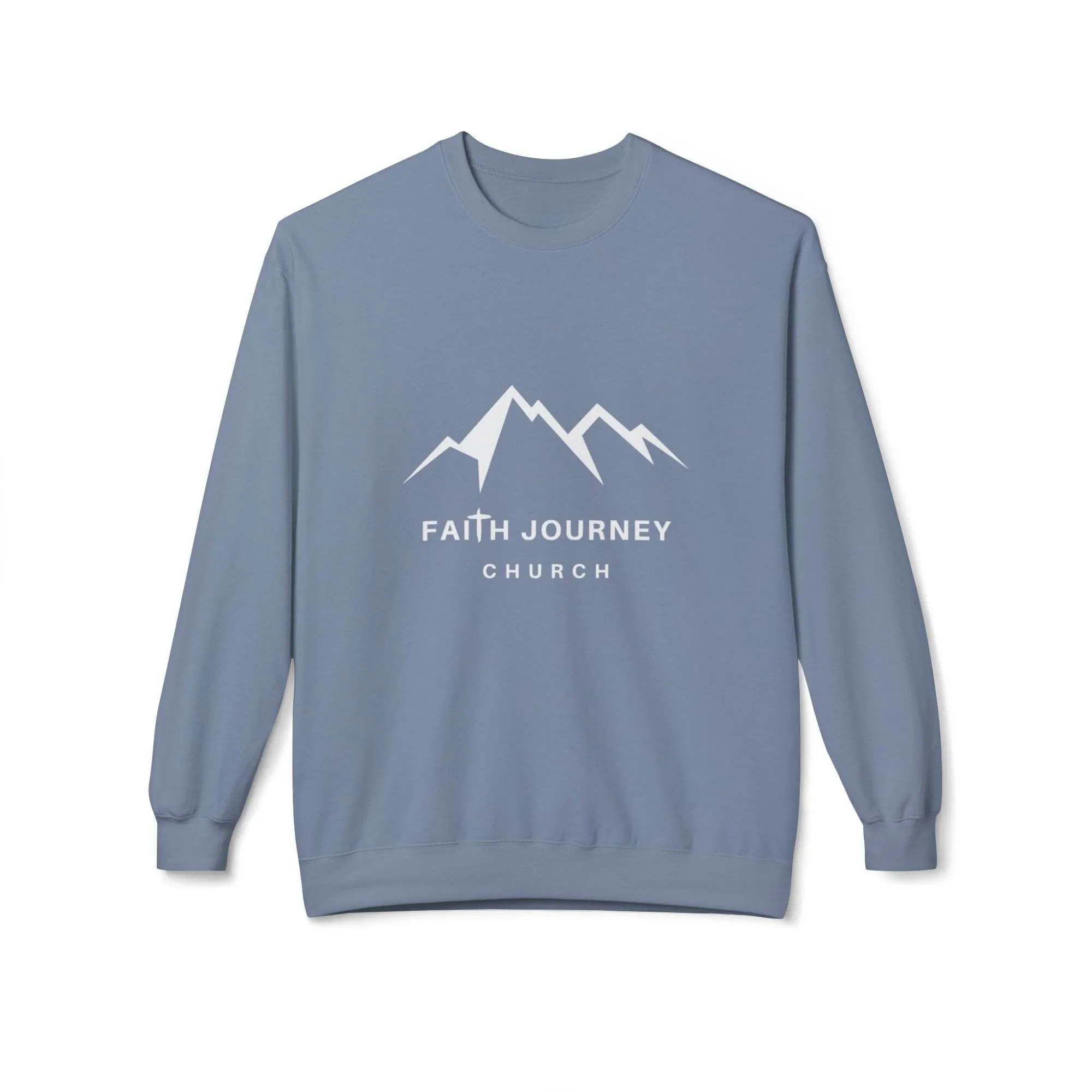Faith Journey Church Fleece Crewneck Sweatshirt | Unisex, Cozy Layer, Church Apparel - Image 7