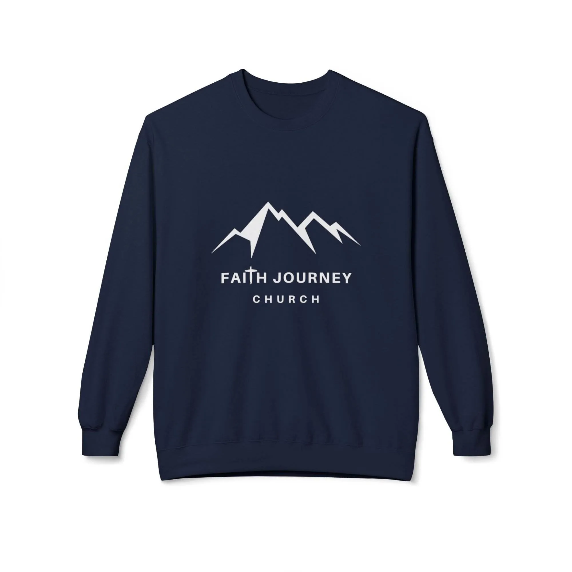 Faith Journey Church Fleece Crewneck Sweatshirt | Unisex, Cozy Layer, Church Apparel - Image 9