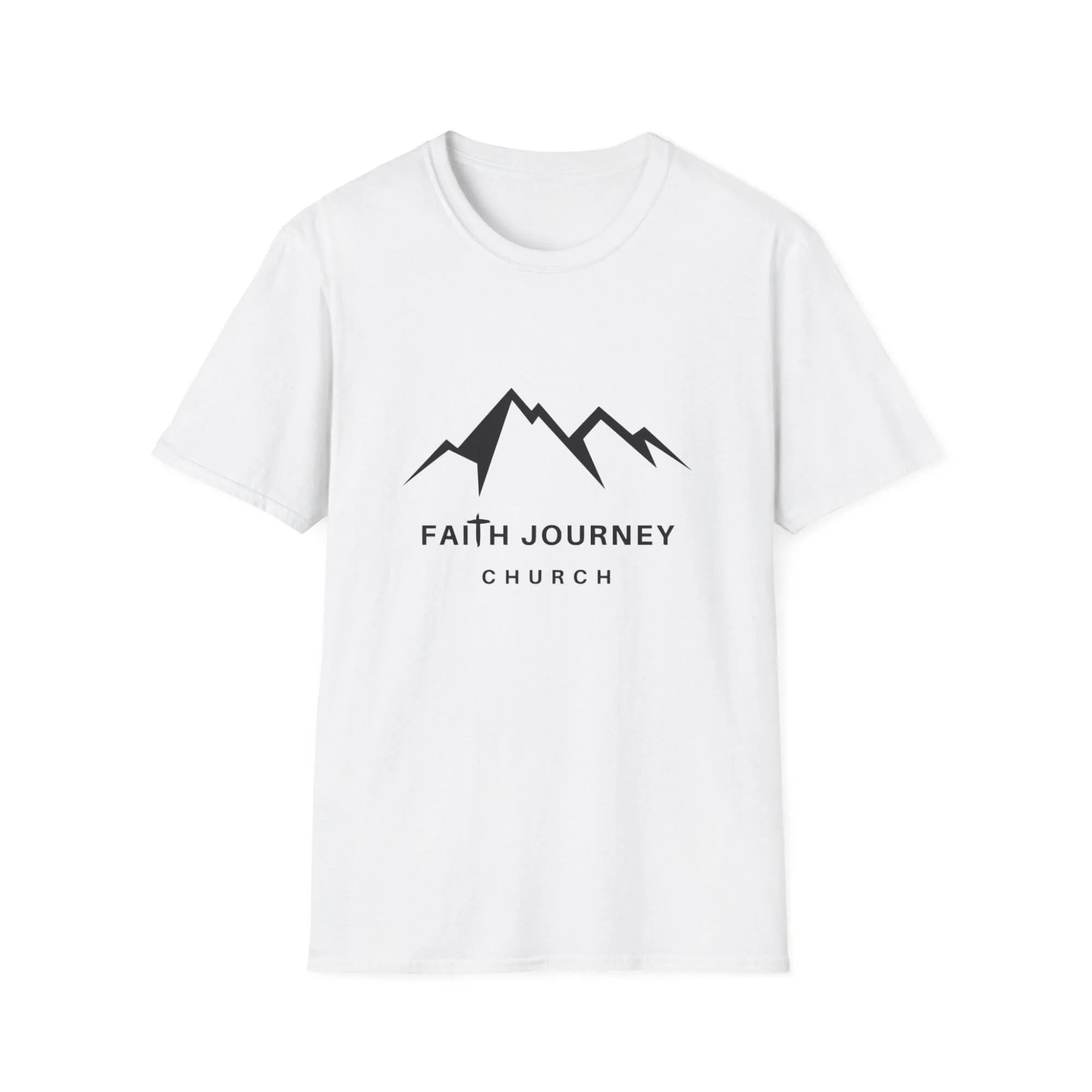 Faith Journey Church Unisex T-Shirt - Inspirational Mountain Design, Perfect for Church Events, Gifts, Casual Wear