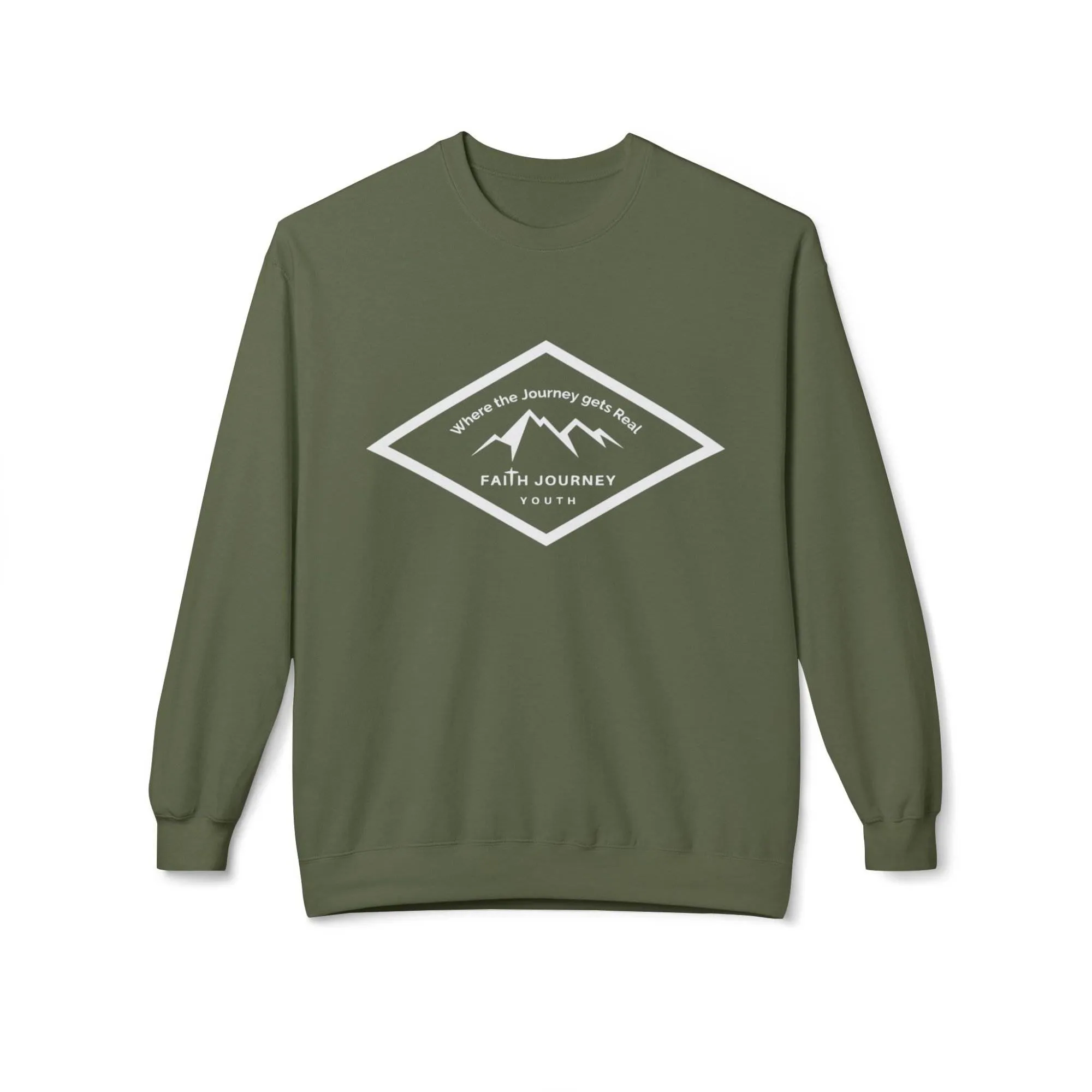 Faith Journey Youth Fleece Crewneck Sweatshirt | Unisex, Cozy Layer, Church Apparel - Image 4