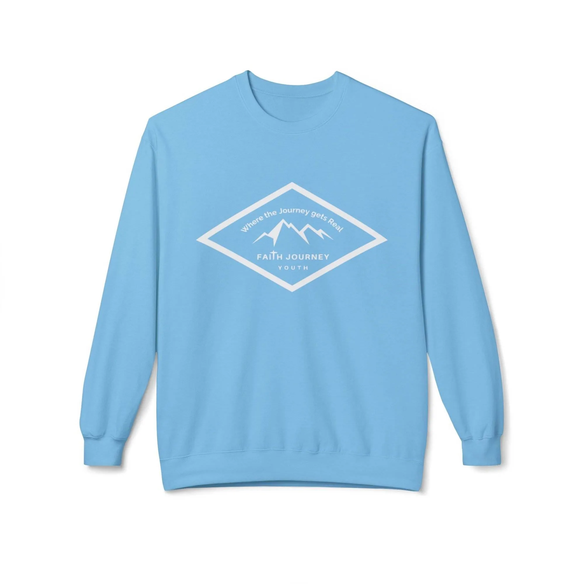 Faith Journey Youth Fleece Crewneck Sweatshirt | Unisex, Cozy Layer, Church Apparel - Image 6