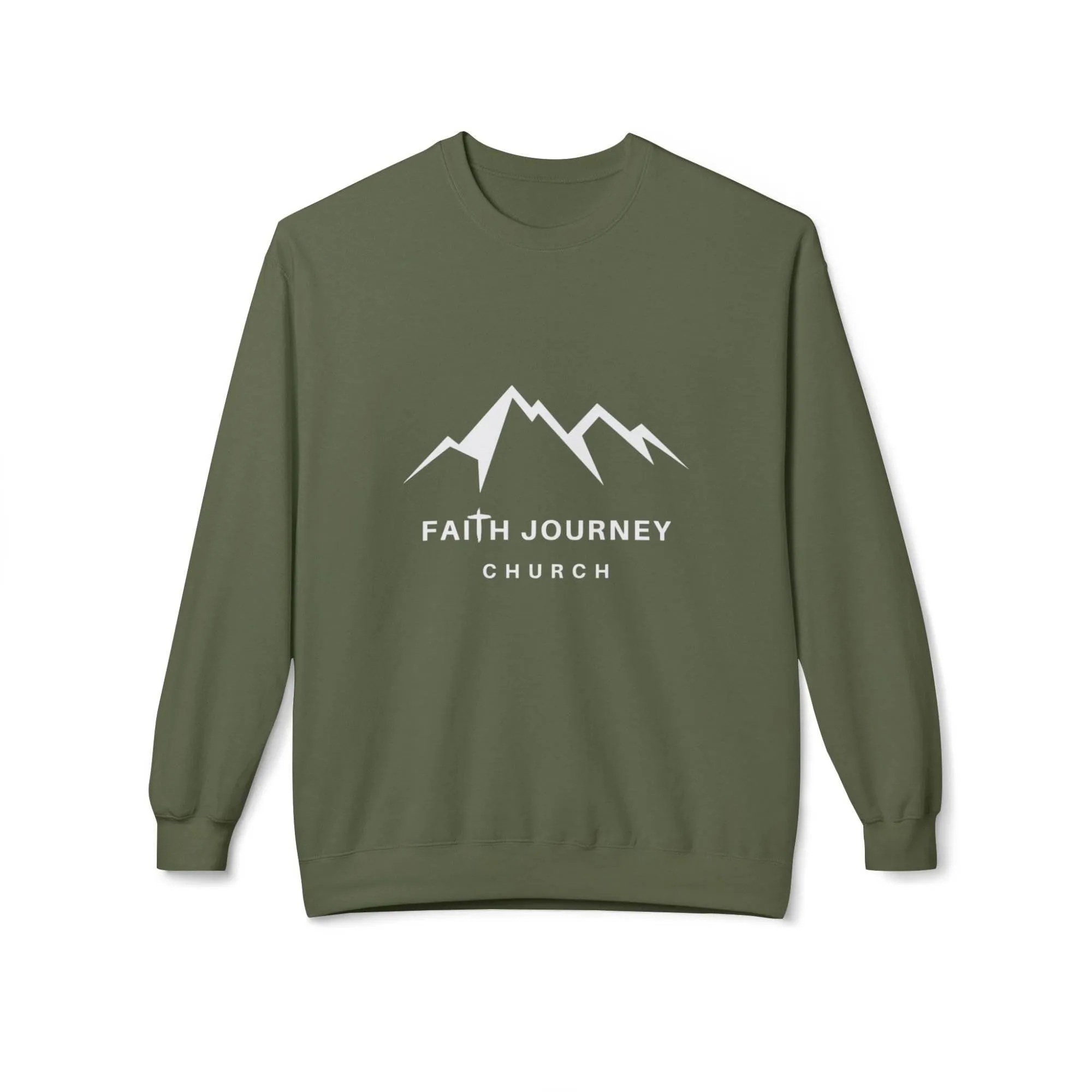 Faith Journey Church Fleece Crewneck Sweatshirt | Unisex, Cozy Layer, Church Apparel - Image 4