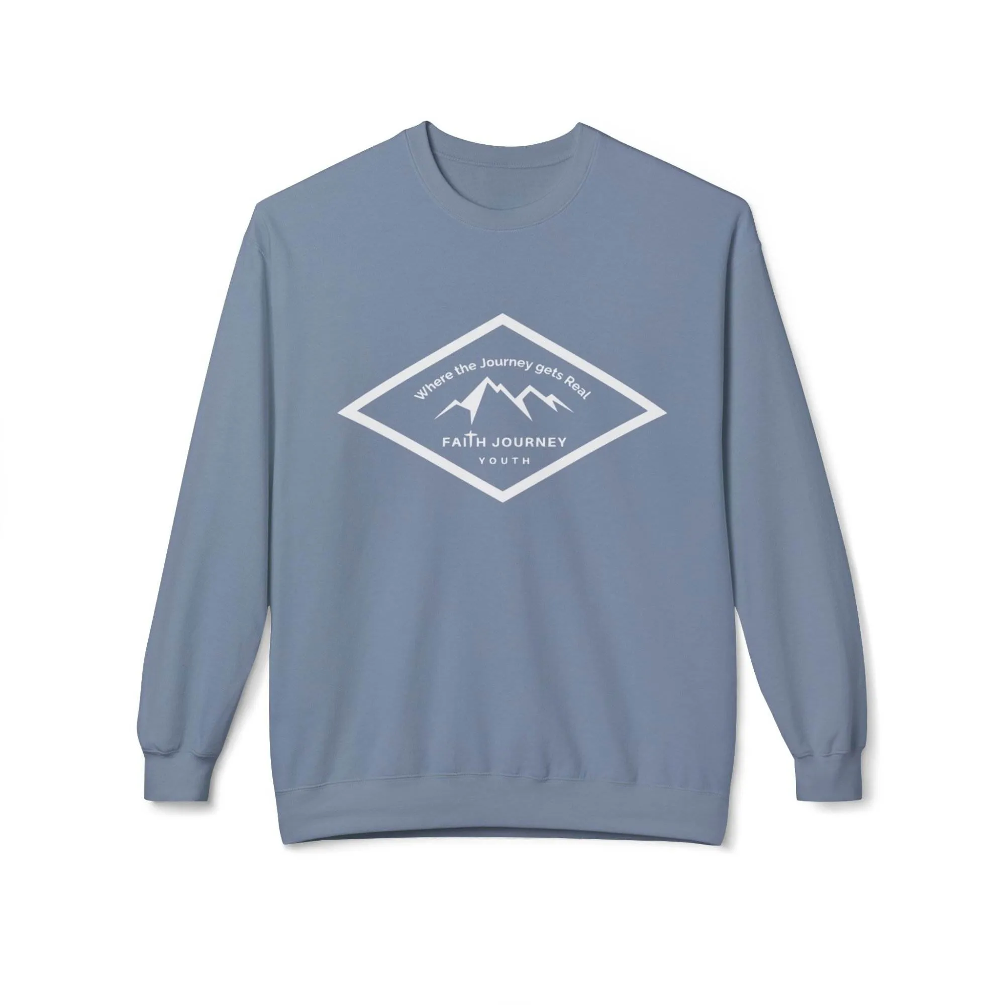 Faith Journey Youth Fleece Crewneck Sweatshirt | Unisex, Cozy Layer, Church Apparel - Image 7