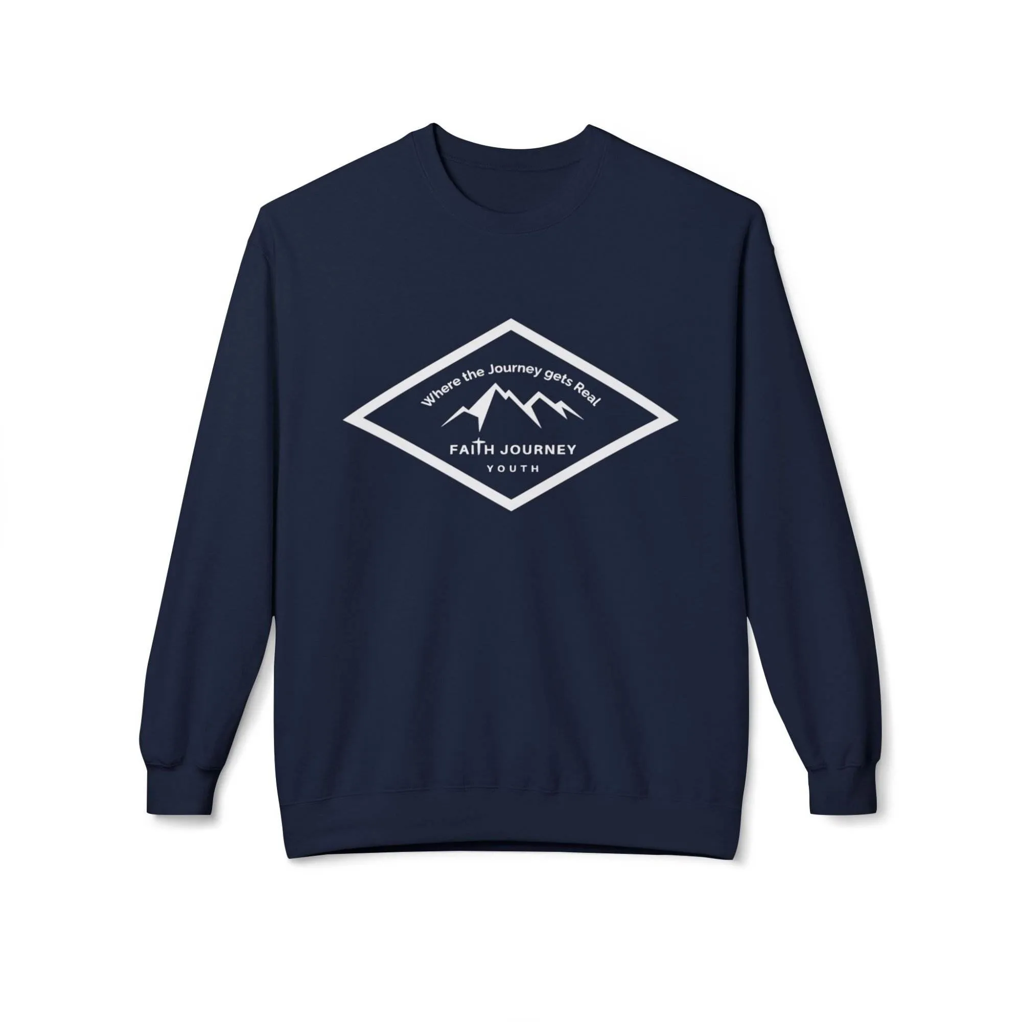 Faith Journey Youth Fleece Crewneck Sweatshirt | Unisex, Cozy Layer, Church Apparel - Image 9