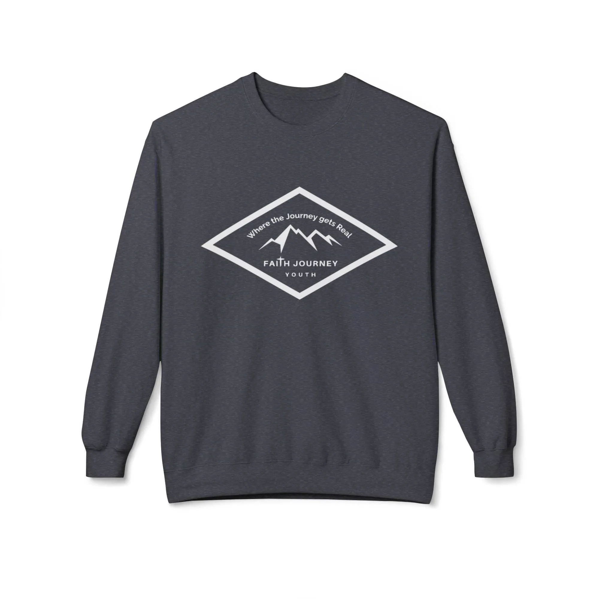 Faith Journey Youth Fleece Crewneck Sweatshirt | Unisex, Cozy Layer, Church Apparel - Image 5