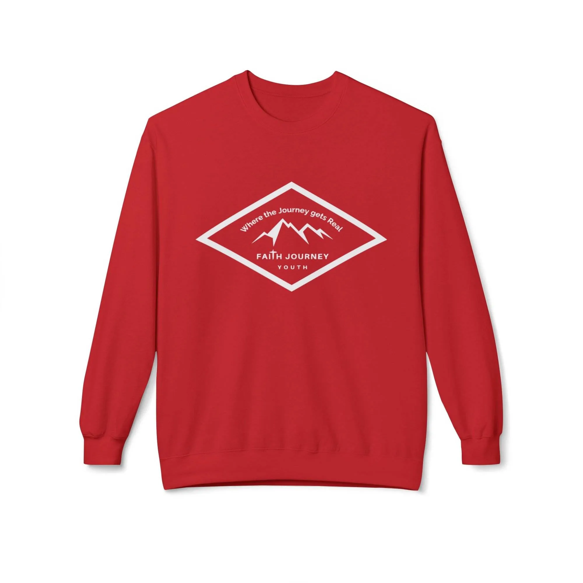 Faith Journey Youth Fleece Crewneck Sweatshirt | Unisex, Cozy Layer, Church Apparel - Image 12