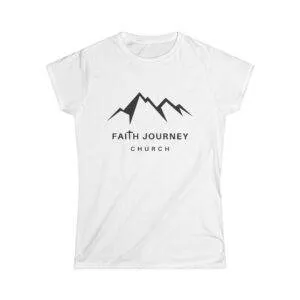 Faith Journey Church Women’s Tee, Motivational Shirt, Church Apparel, Faith-Based Clothing