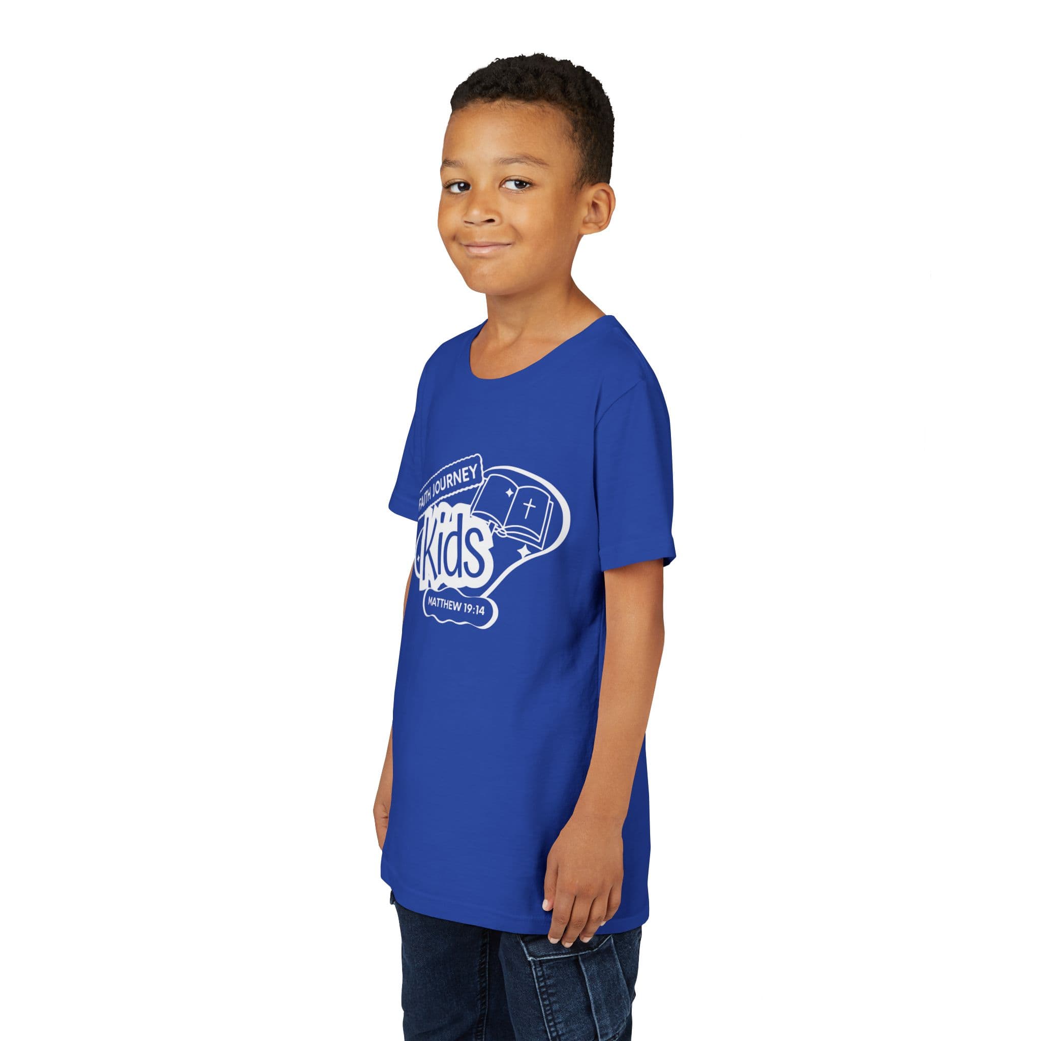 Faith Journey Kids Youth T‑Shirt – Matthew 19:14 Church Kids Tee - Image 21