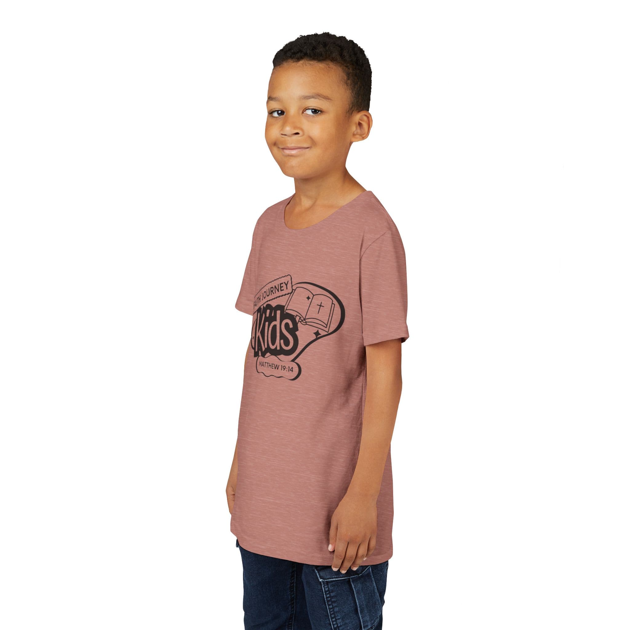 Faith Journey Kids Youth T‑Shirt – Matthew 19:14 Church Kids Tee - Image 6