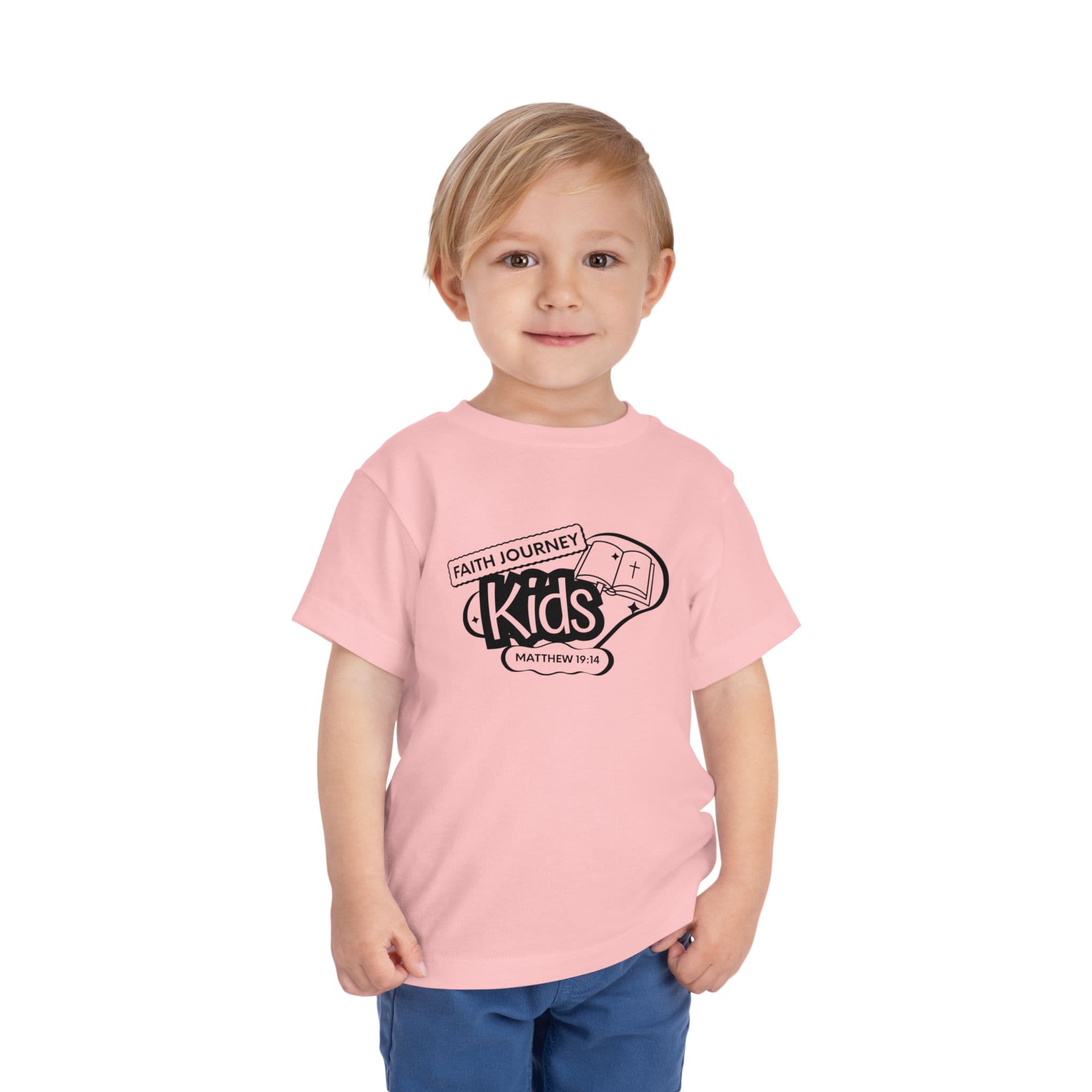 "Faith Journey Kids" Toddler Tee — "Faith Journey Kids" Matthew 19:14 Religious Short Sleeve - Image 26