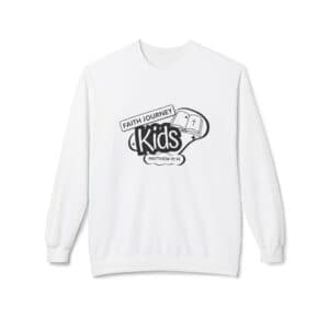 “Faith Journey Kids” – Fleece Crewneck Sweatshirt | Unisex, Cozy Layer, Church Apparel
