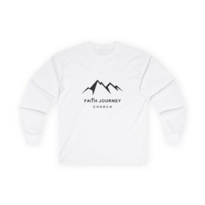 Faith Journey Church Long Sleeve Tee, Inspirational Apparel, Church Event Wear, Casual Faith Clothing