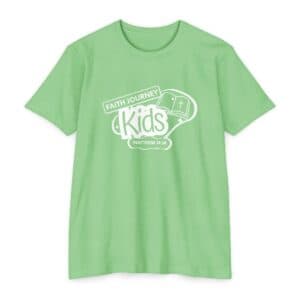 “Faith Journey Kids” Premium T-Shirt, Motivational Tee, Unisex Graphic Shirt, Adventure Shirt 60% Poly – 40% Cotton