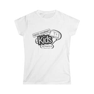 “Faith Journey Kids” Women’s Tee, Motivational Shirt, Church Apparel, Faith-Based Clothing