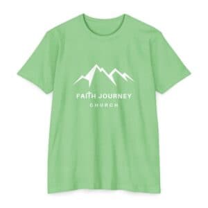 Faith Journey Church Premium T-Shirt, Motivational Tee, Unisex Graphic Shirt, Adventure Shirt 60% Poly – 40% Cotton