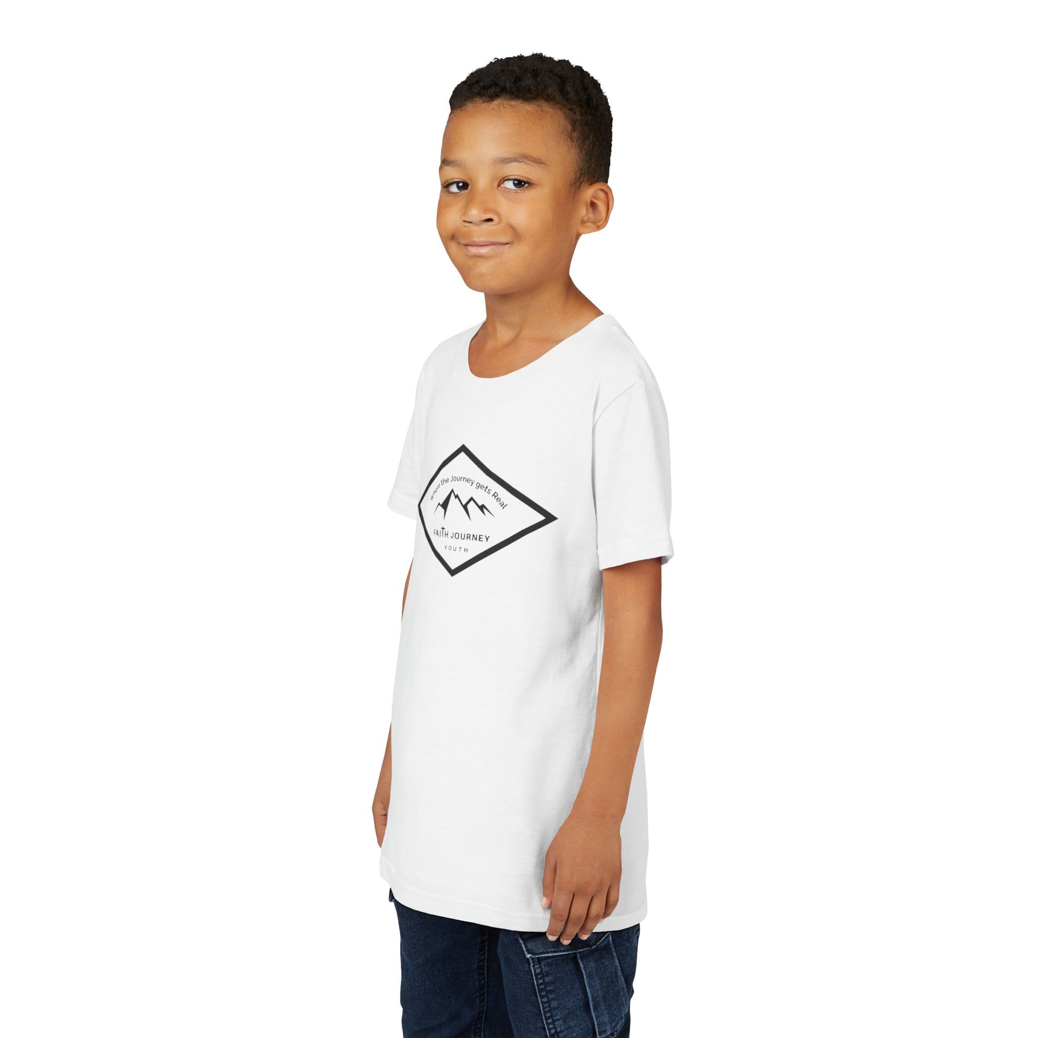 "Faith Journey Youth" Kids Size Short Sleeve Tee - Motivational Shirt for Kids, Great for Church Events, Inspirational Gift, Casual Wear, Outdoor [...] - Image 3