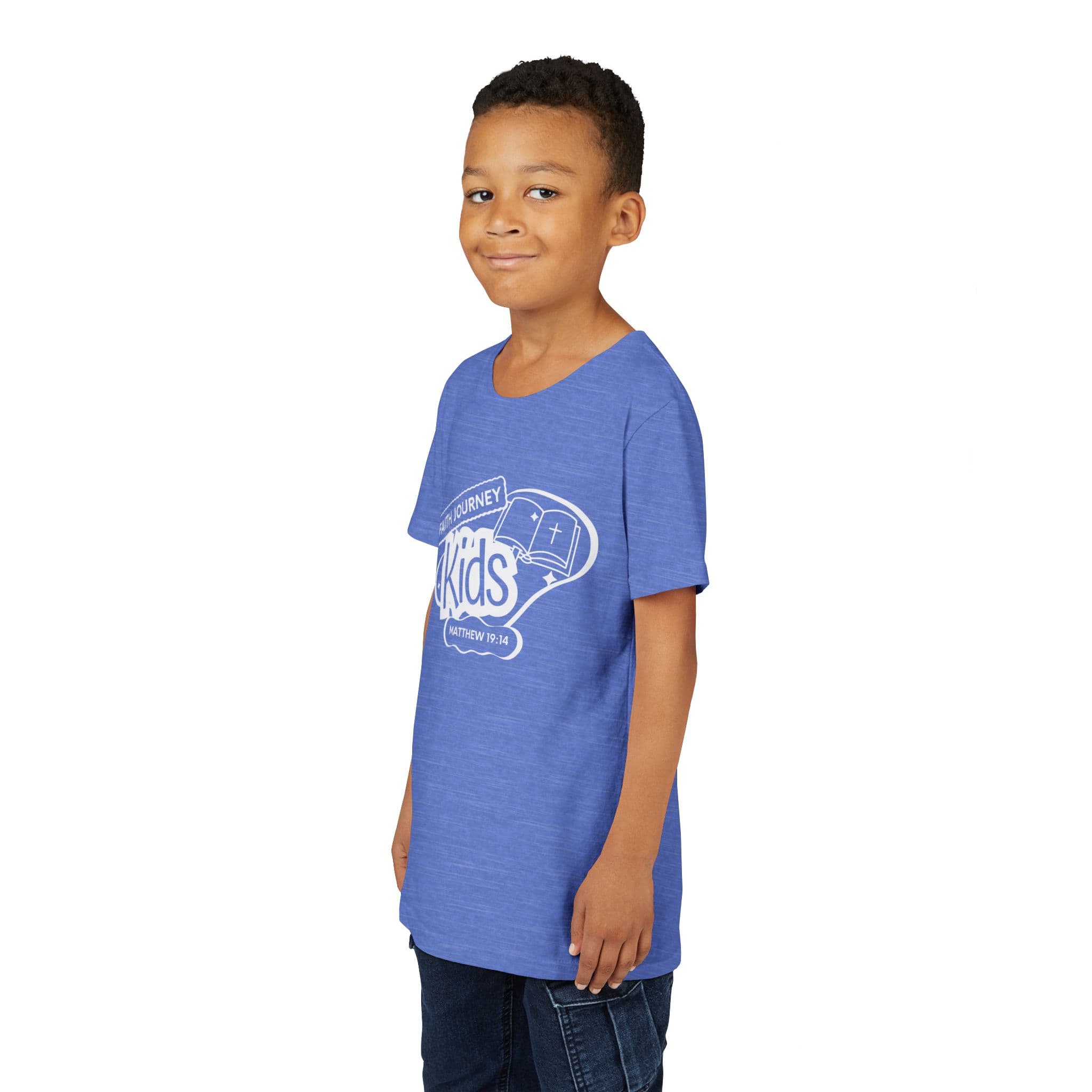 Faith Journey Kids Youth T‑Shirt – Matthew 19:14 Church Kids Tee - Image 18