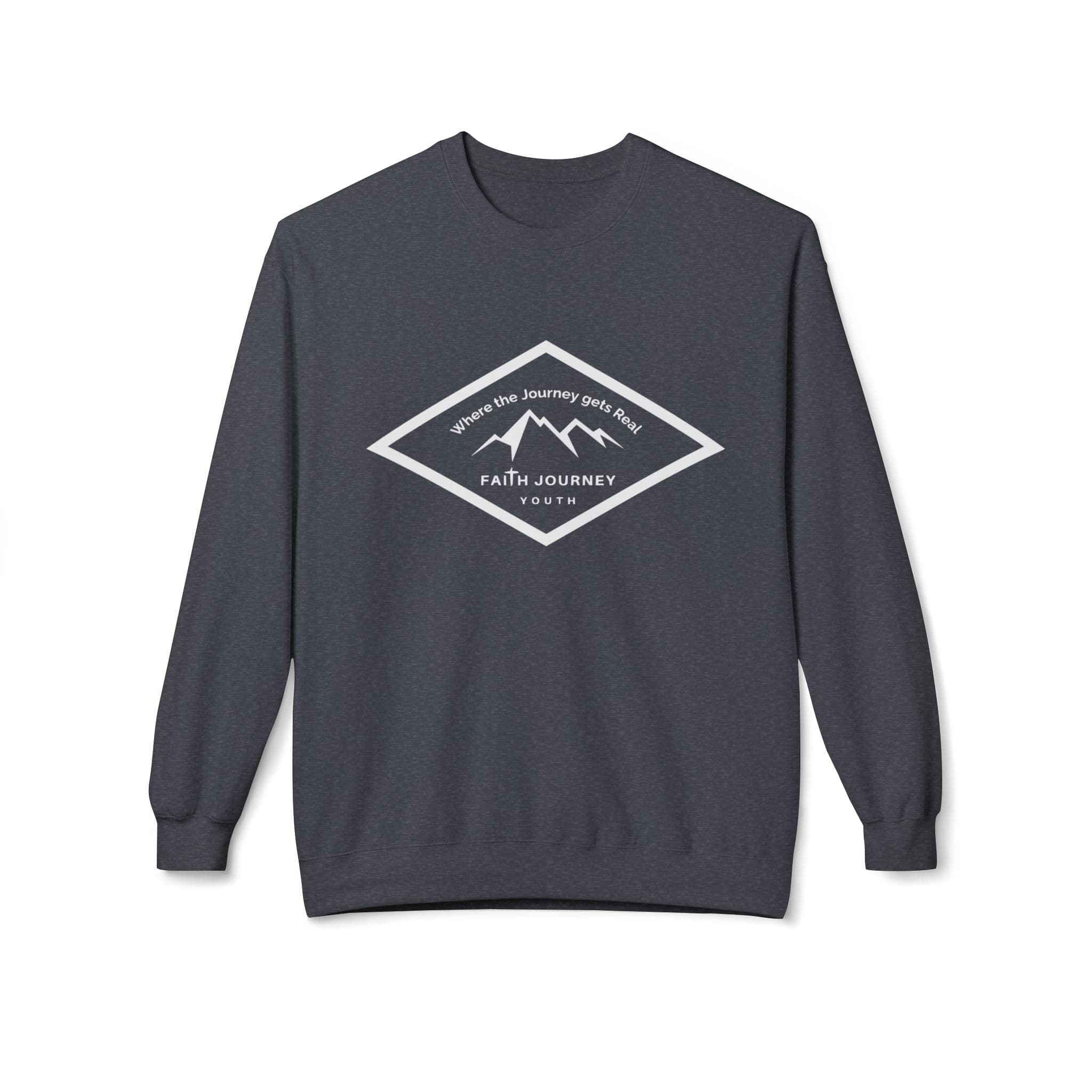 Faith Journey Youth Fleece Crewneck Sweatshirt | Unisex, Cozy Layer, Church Apparel - Image 5