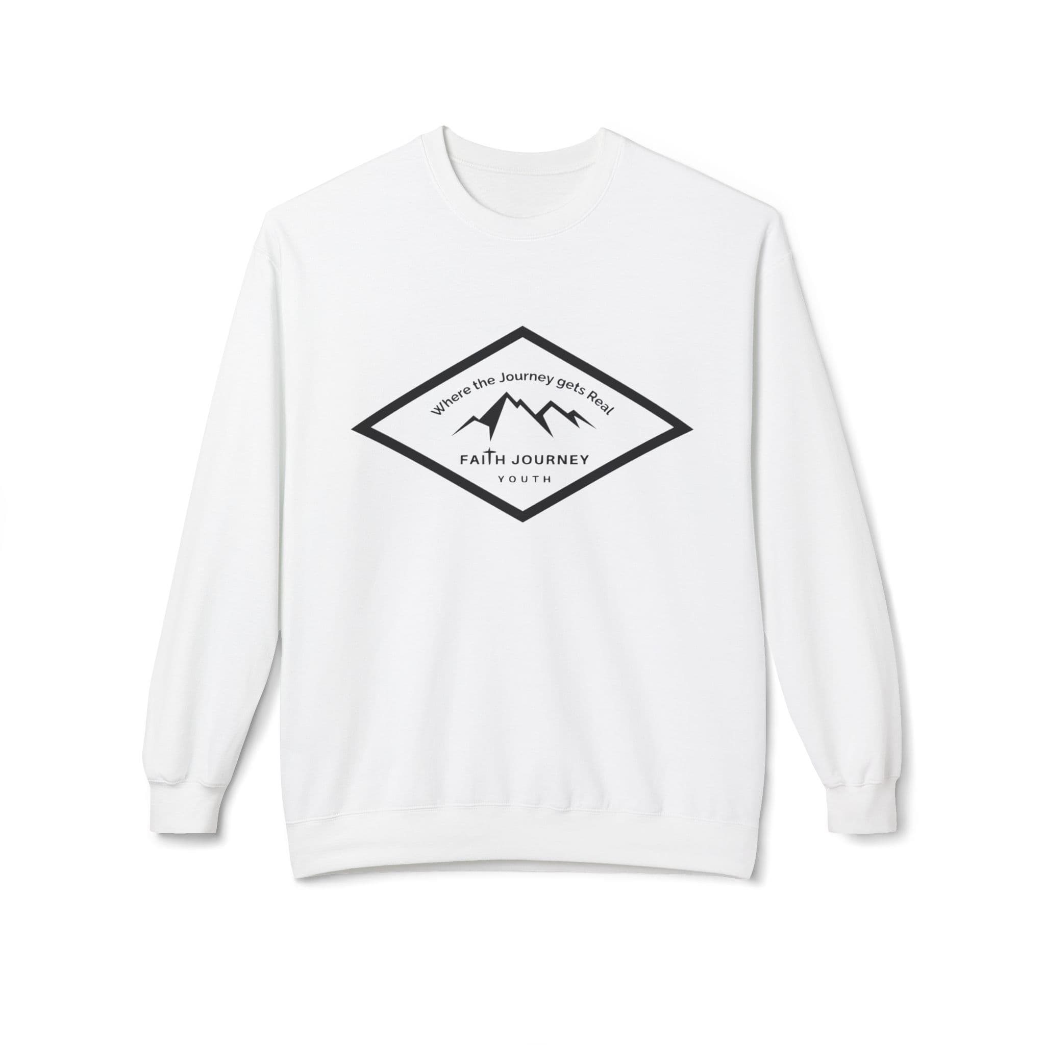 Faith Journey Youth Fleece Crewneck Sweatshirt | Unisex, Cozy Layer, Church Apparel