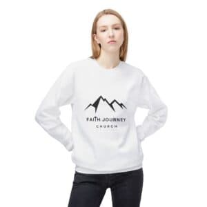 Faith Journey Church Fleece Crewneck Sweatshirt | Unisex, Cozy Layer, Church Apparel