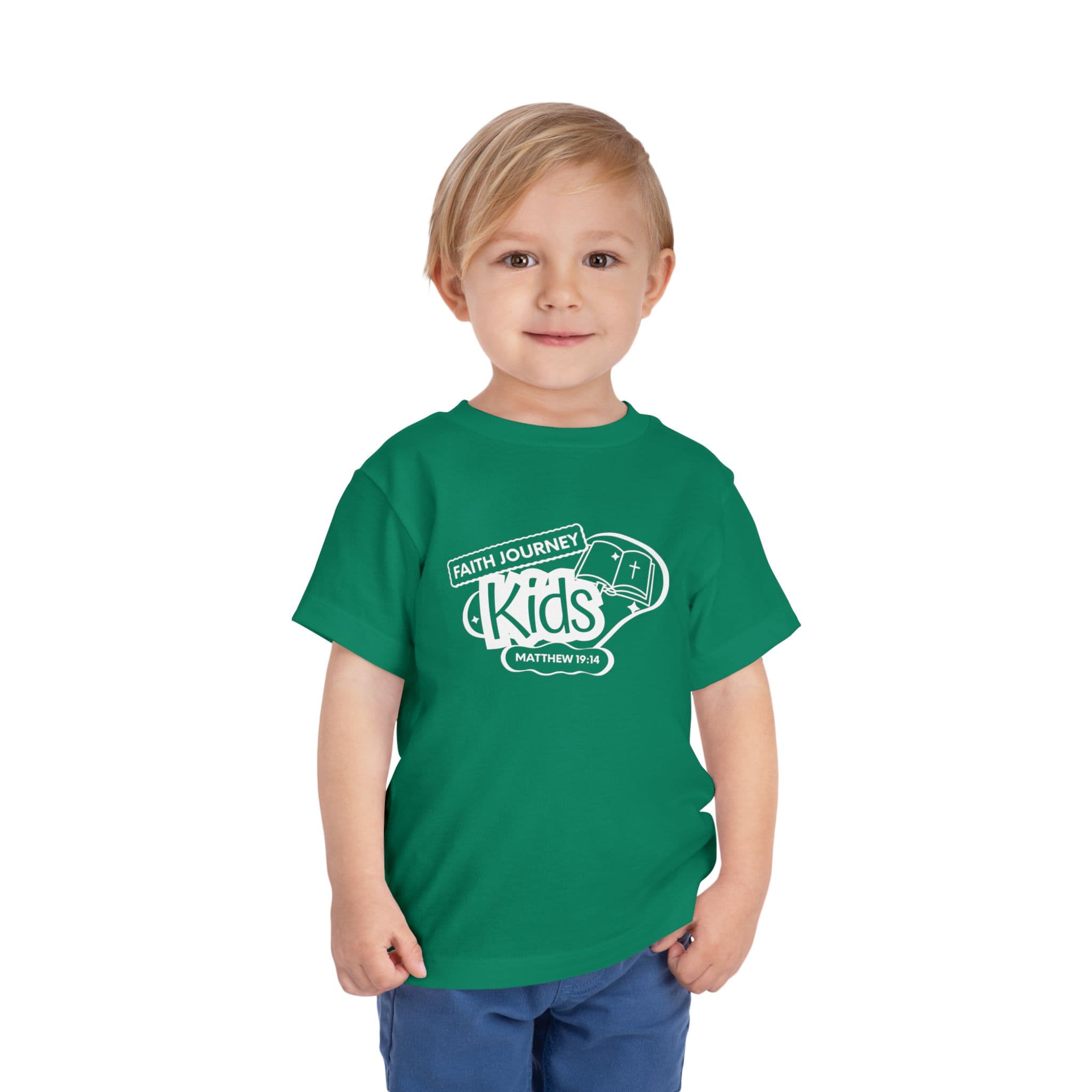 "Faith Journey Kids" Toddler Tee — "Faith Journey Kids" Matthew 19:14 Religious Short Sleeve - Image 8