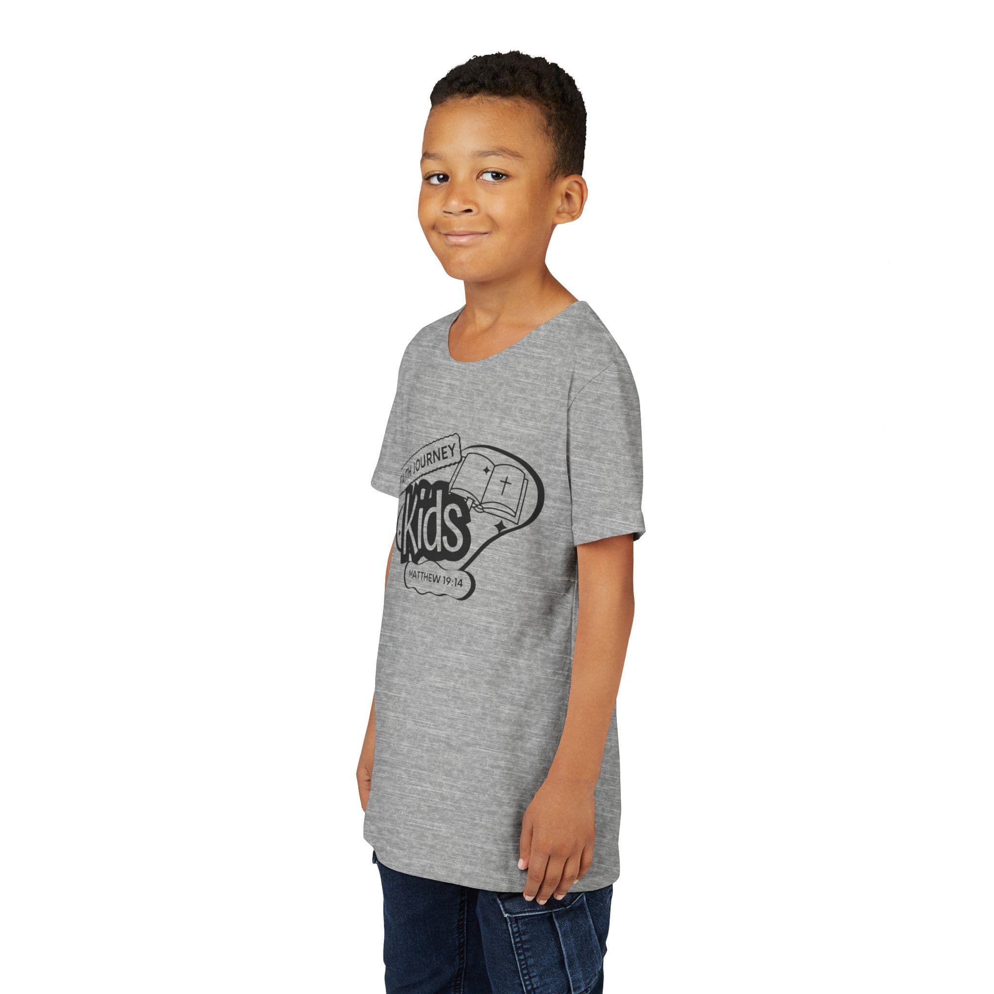 Faith Journey Kids Youth T‑Shirt – Matthew 19:14 Church Kids Tee - Image 15