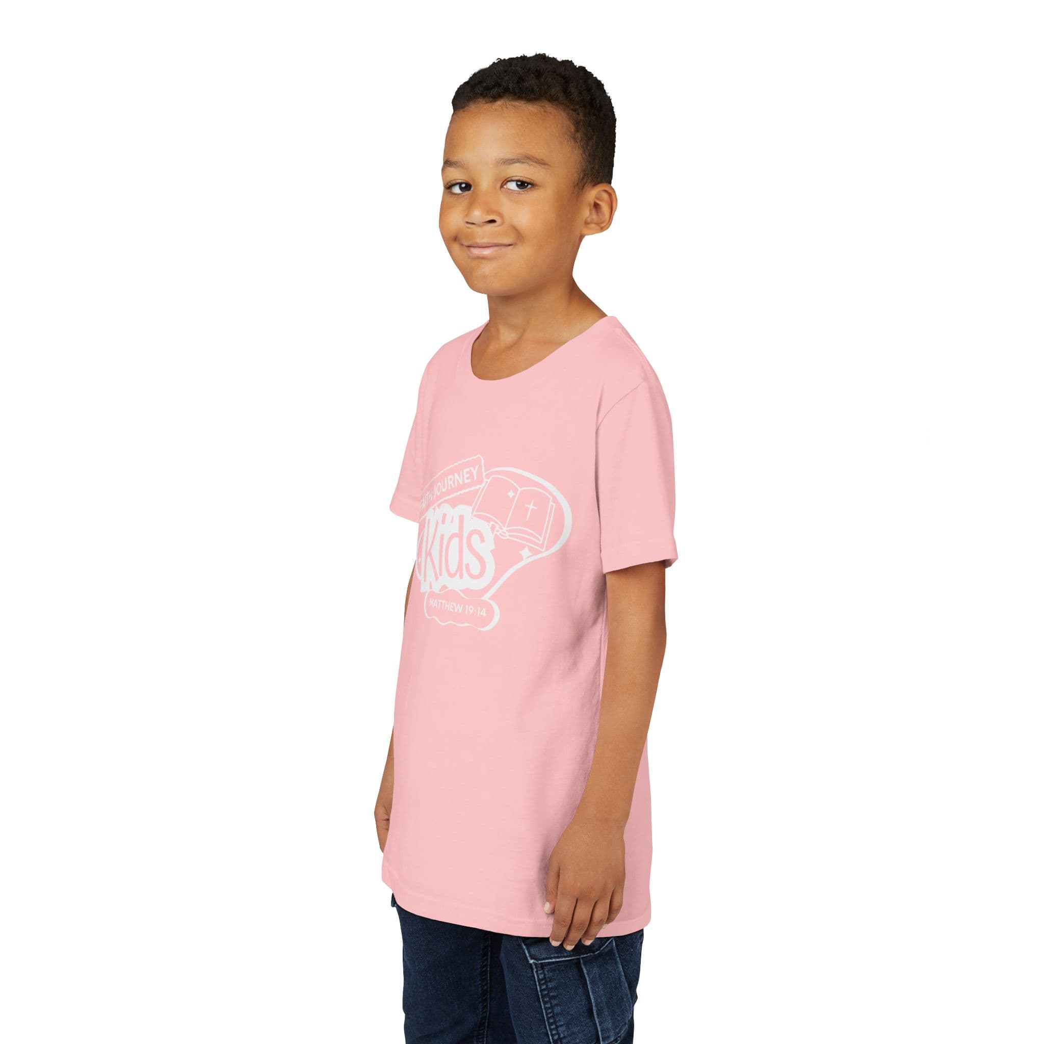 Faith Journey Kids Youth T‑Shirt – Matthew 19:14 Church Kids Tee - Image 39