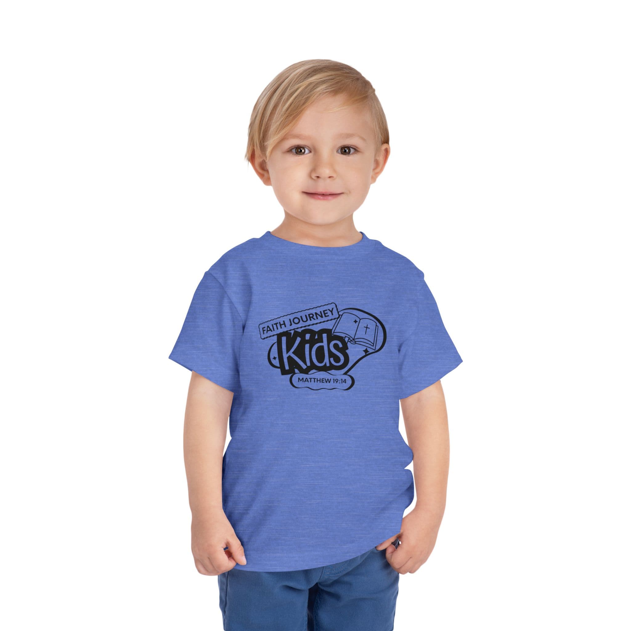 "Faith Journey Kids" Toddler Tee — "Faith Journey Kids" Matthew 19:14 Religious Short Sleeve - Image 14