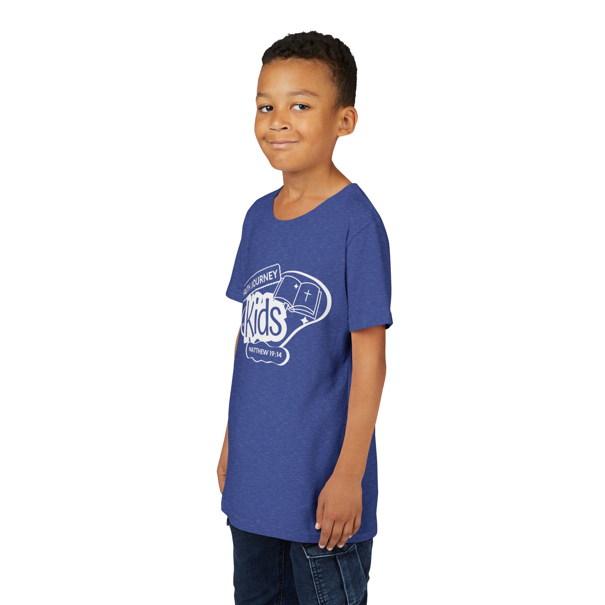 Faith Journey Kids Youth T‑Shirt – Matthew 19:14 Church Kids Tee - Image 24