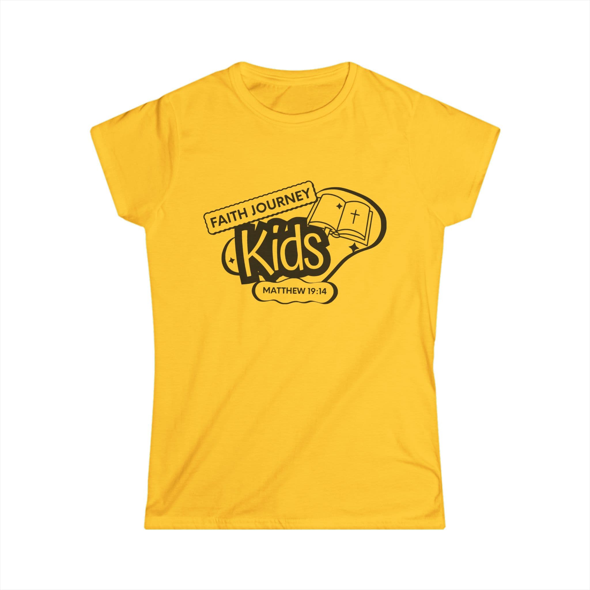 "Faith Journey Kids" Women's Tee, Motivational Shirt, Church Apparel, Faith-Based Clothing - Image 3