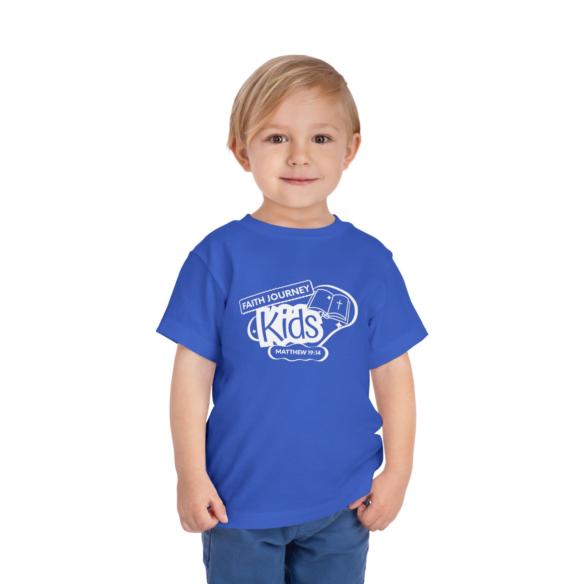 "Faith Journey Kids" Toddler Tee — "Faith Journey Kids" Matthew 19:14 Religious Short Sleeve - Image 17