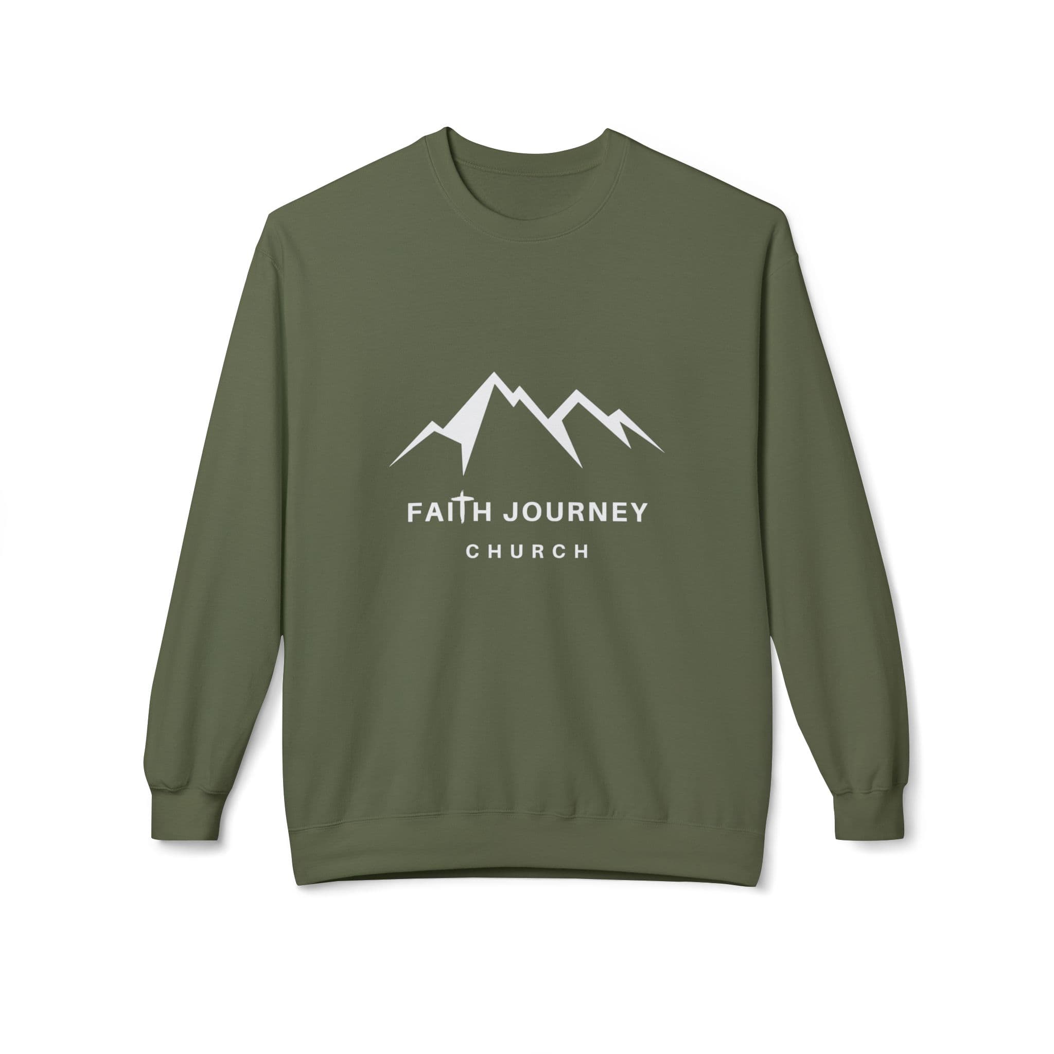 Faith Journey Church Fleece Crewneck Sweatshirt | Unisex, Cozy Layer, Church Apparel - Image 4