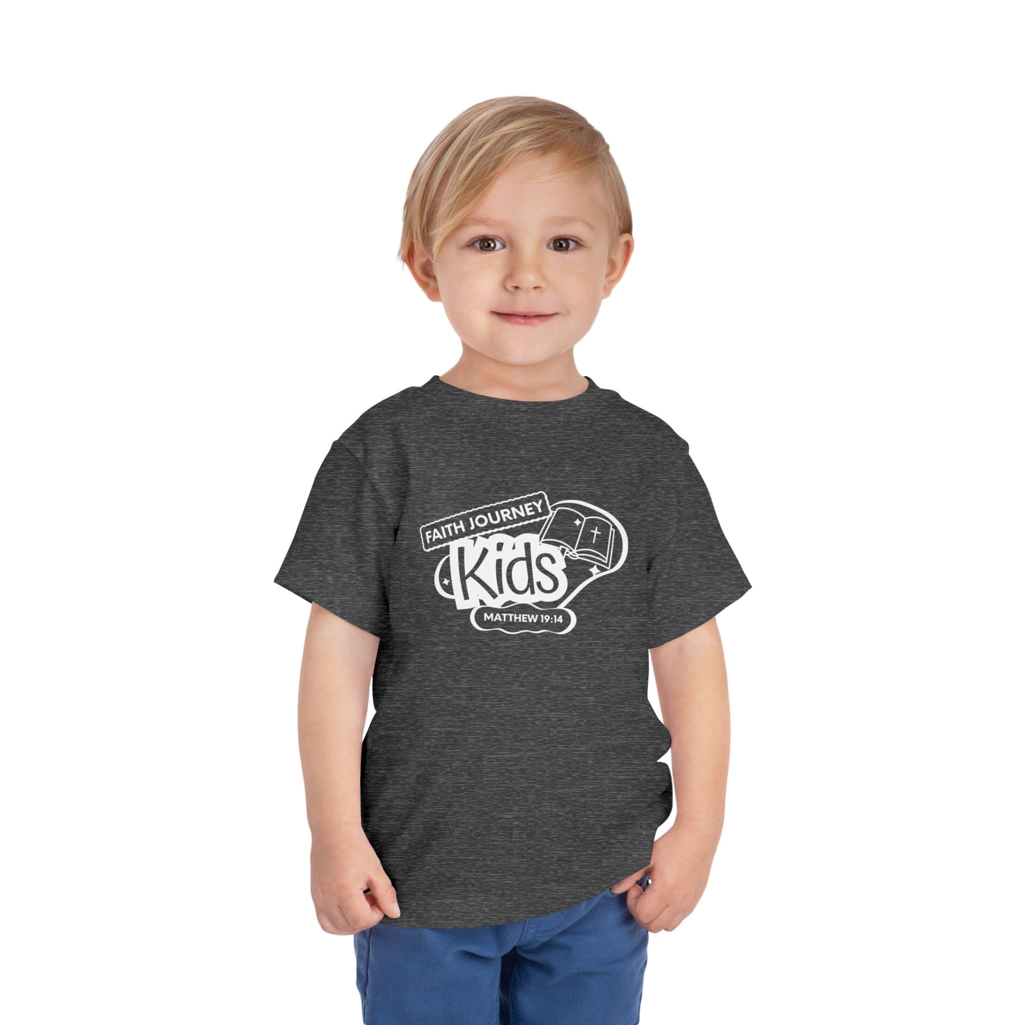 "Faith Journey Kids" Toddler Tee — "Faith Journey Kids" Matthew 19:14 Religious Short Sleeve - Image 23