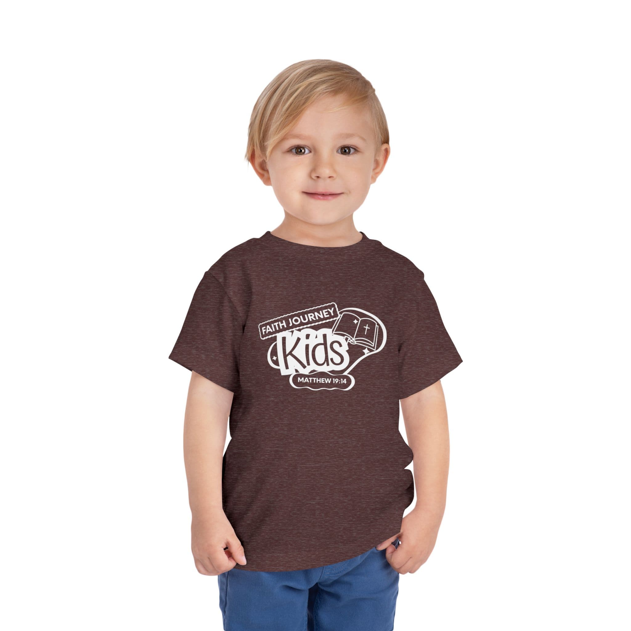"Faith Journey Kids" Toddler Tee — "Faith Journey Kids" Matthew 19:14 Religious Short Sleeve - Image 32