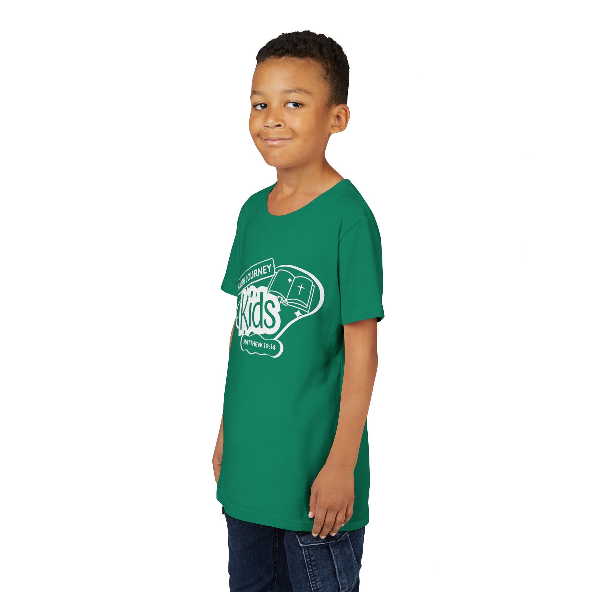 Faith Journey Kids Youth T‑Shirt – Matthew 19:14 Church Kids Tee - Image 12