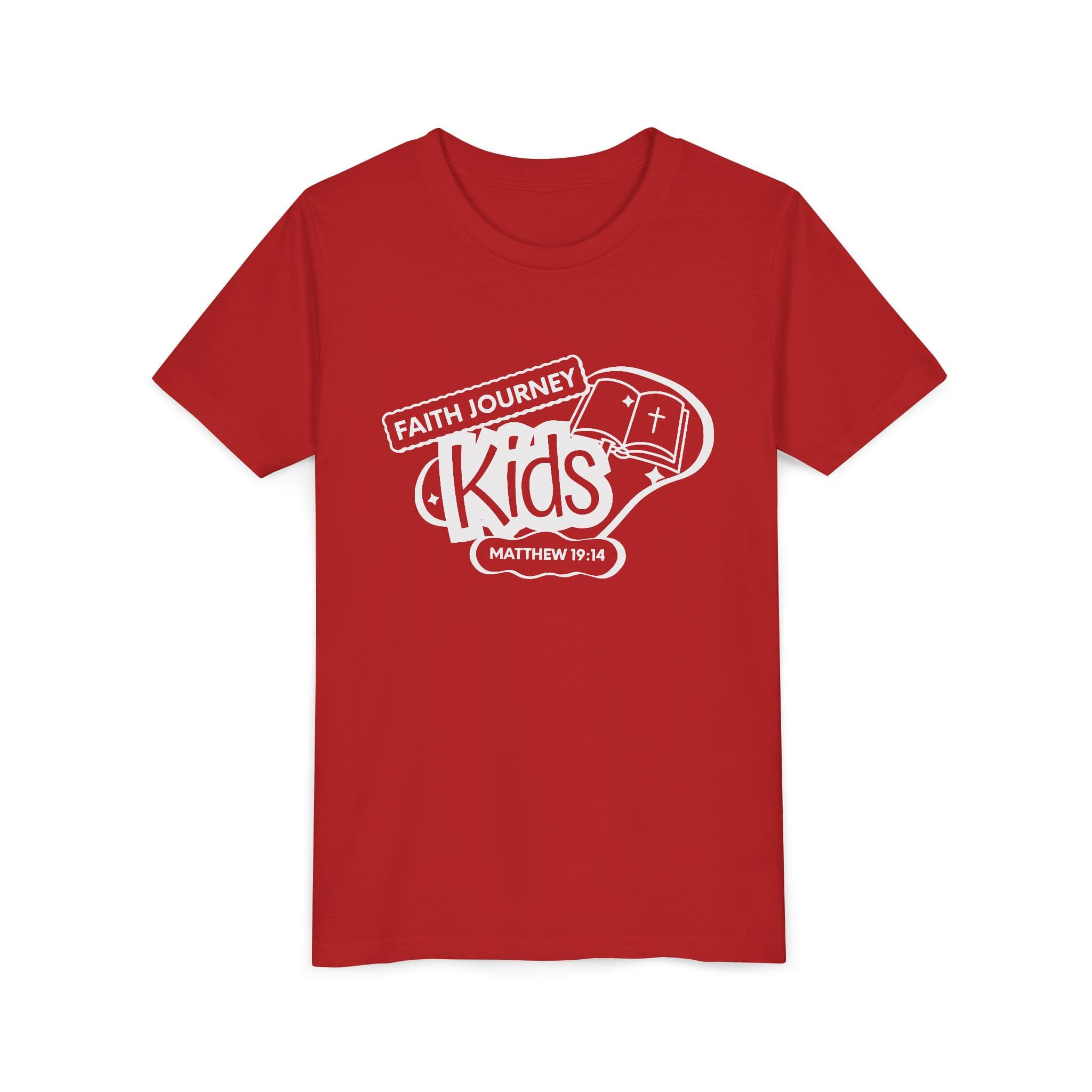 Faith Journey Kids Youth T‑Shirt – Matthew 19:14 Church Kids Tee - Image 40