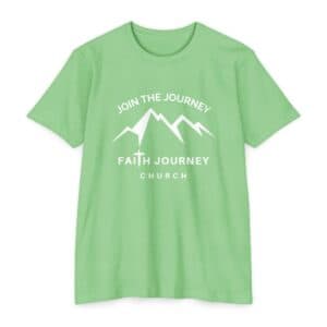 Faith Journey Church “Join the Journey” – Premium T-Shirt, Motivational Tee, Unisex Graphic Shirt, Adventure Shirt 60% Poly – 40% Cotton
