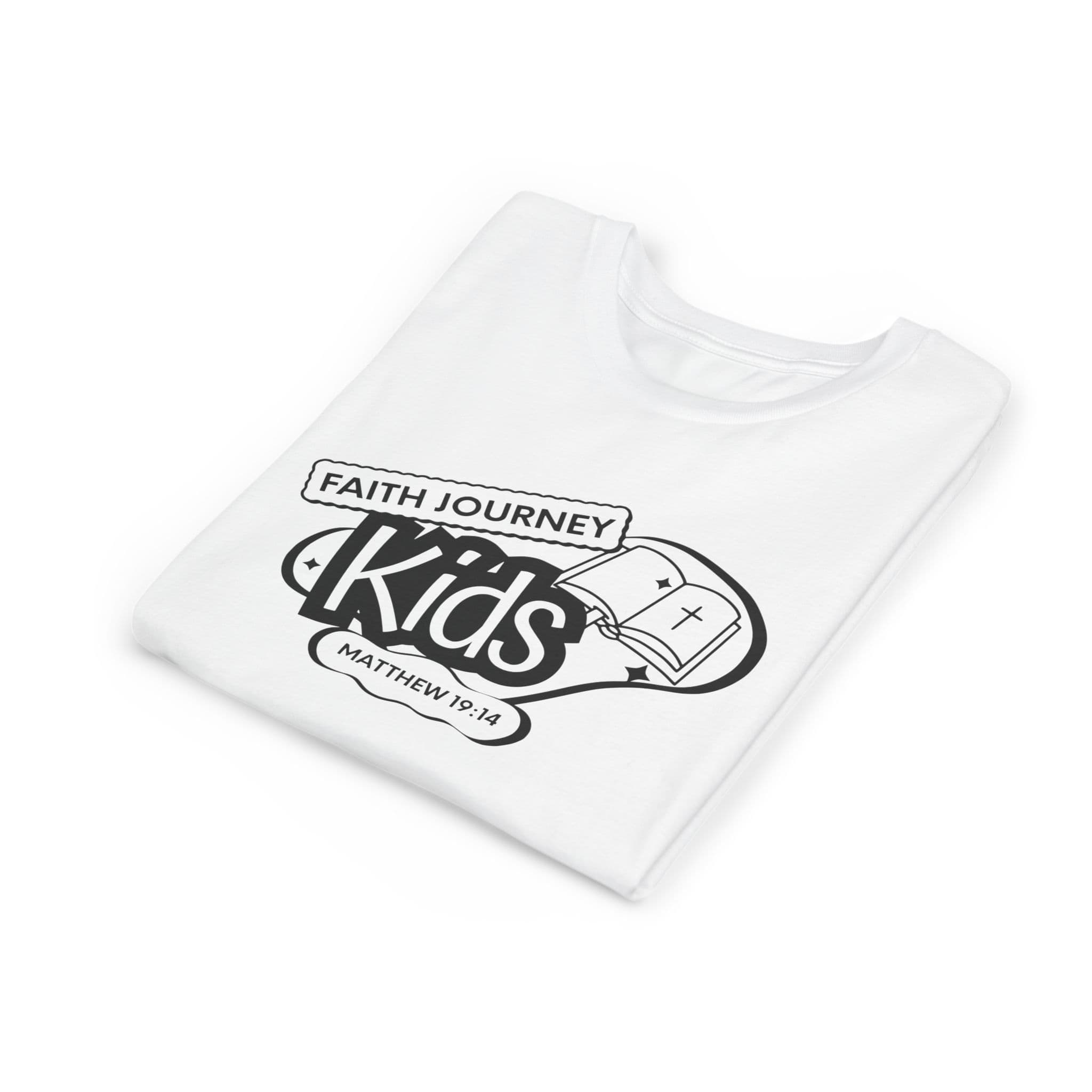 Faith Journey Kids Youth T‑Shirt – Matthew 19:14 Church Kids Tee - Image 2