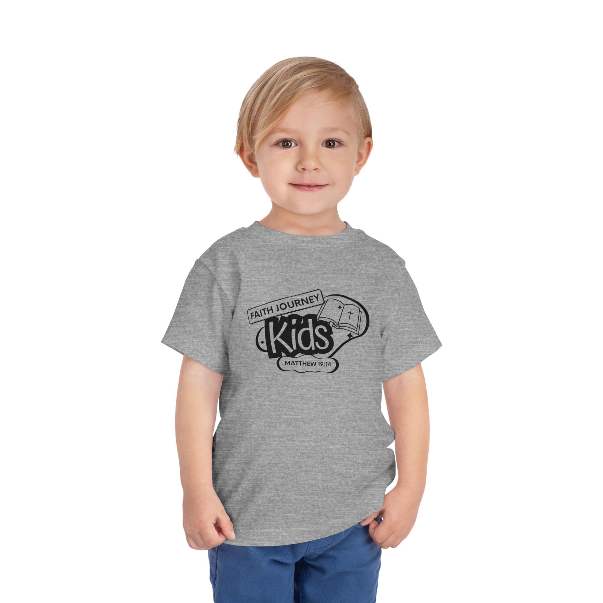"Faith Journey Kids" Toddler Tee — "Faith Journey Kids" Matthew 19:14 Religious Short Sleeve - Image 11