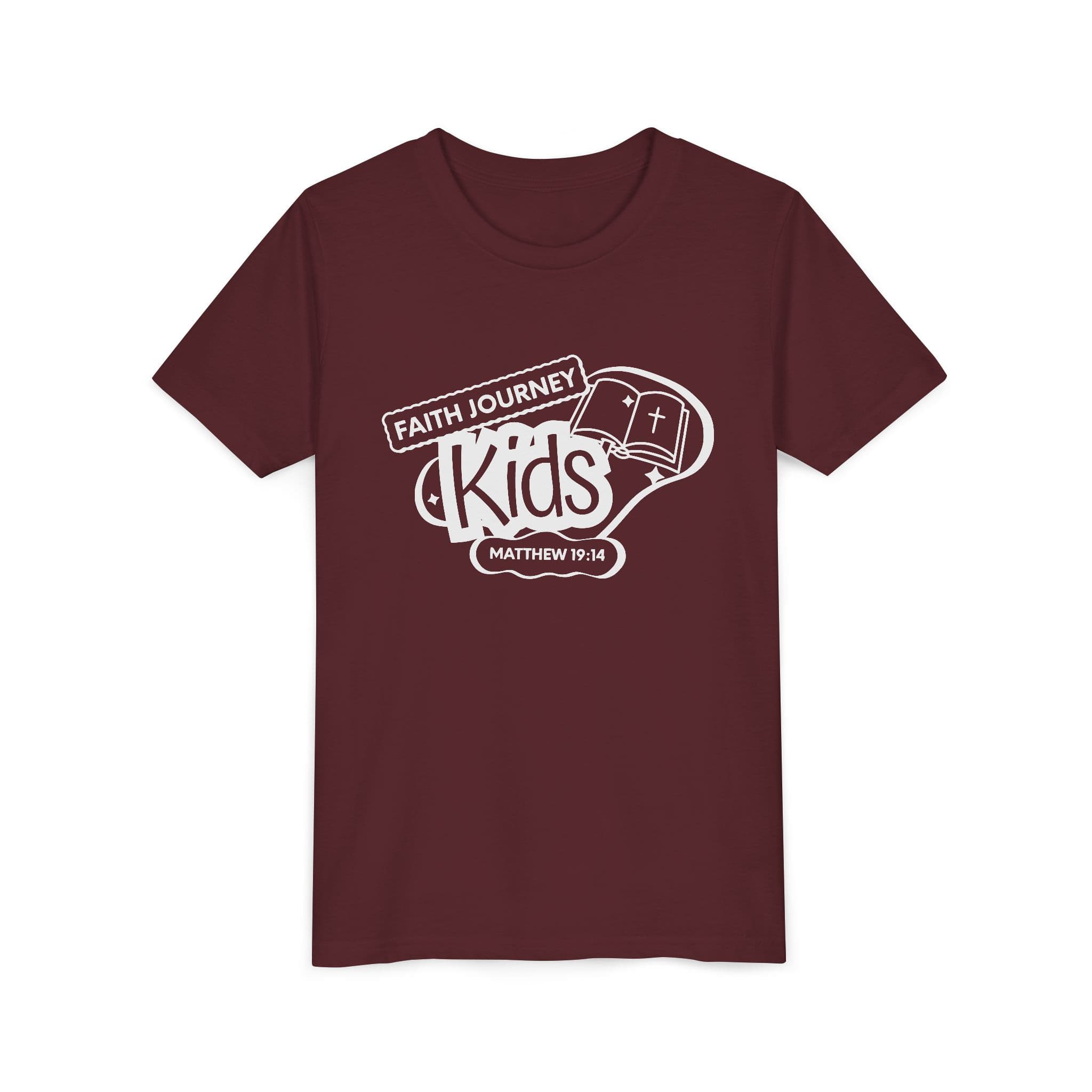 Faith Journey Kids Youth T‑Shirt – Matthew 19:14 Church Kids Tee - Image 34