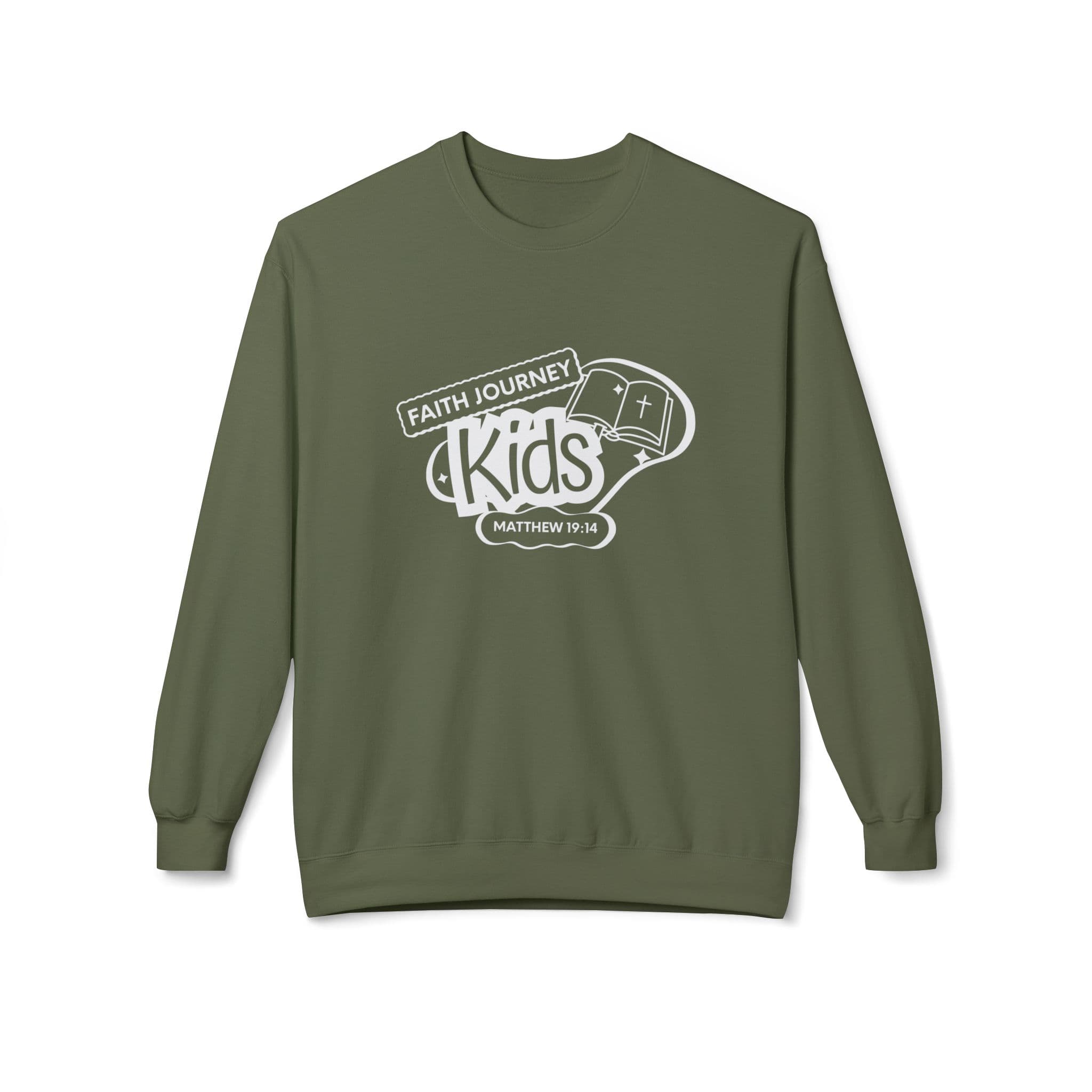"Faith Journey Kids" - Fleece Crewneck Sweatshirt | Unisex, Cozy Layer, Church Apparel - Image 4