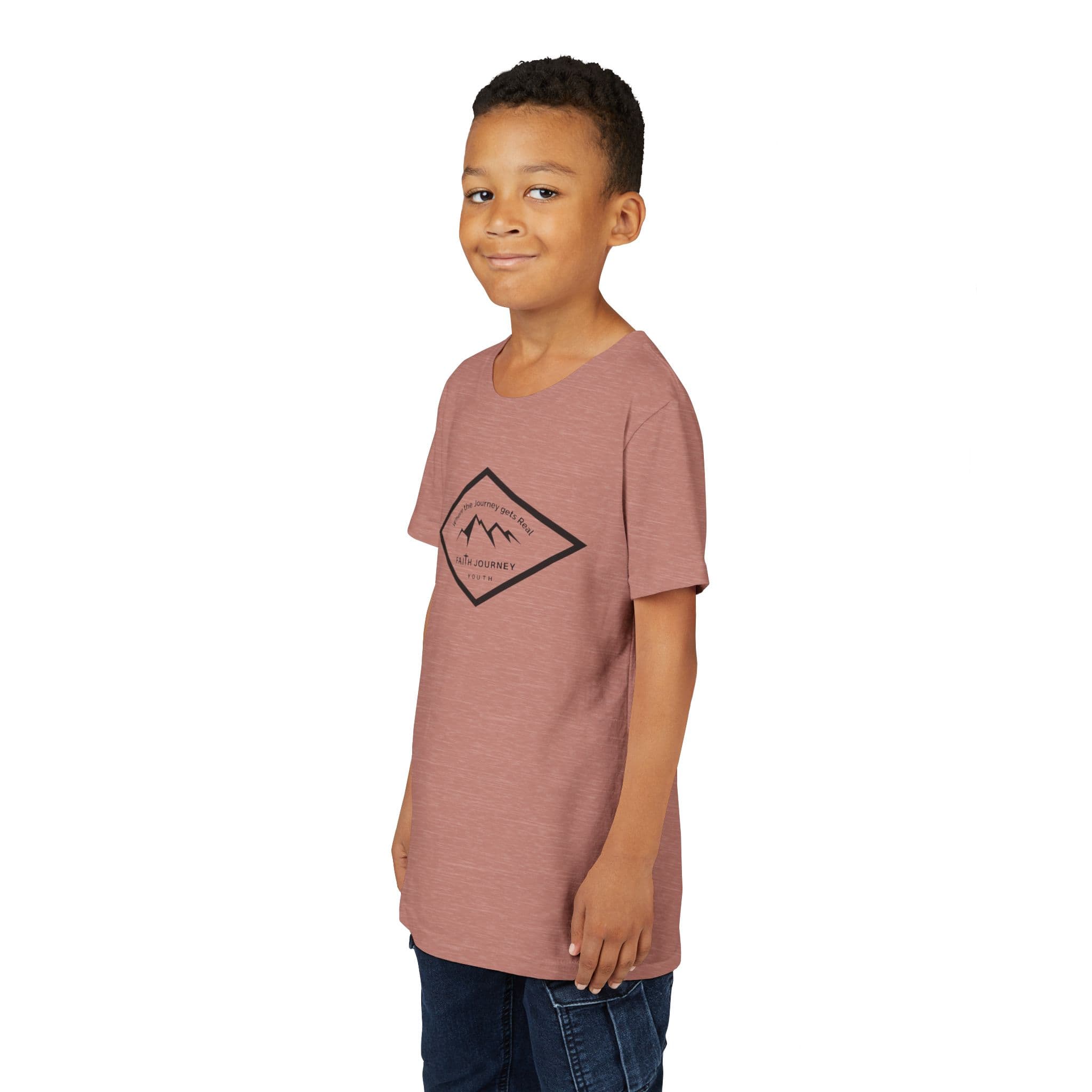 "Faith Journey Youth" Kids Size Short Sleeve Tee - Motivational Shirt for Kids, Great for Church Events, Inspirational Gift, Casual Wear, Outdoor [...] - Image 6